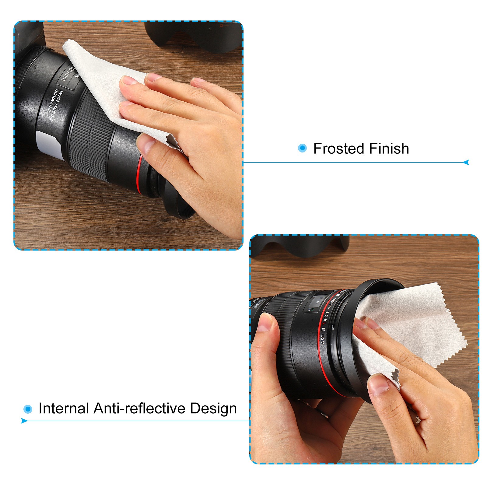 67mm Camera Lens Hood 2Pcs Rubber Collapsible Lens Protector Black