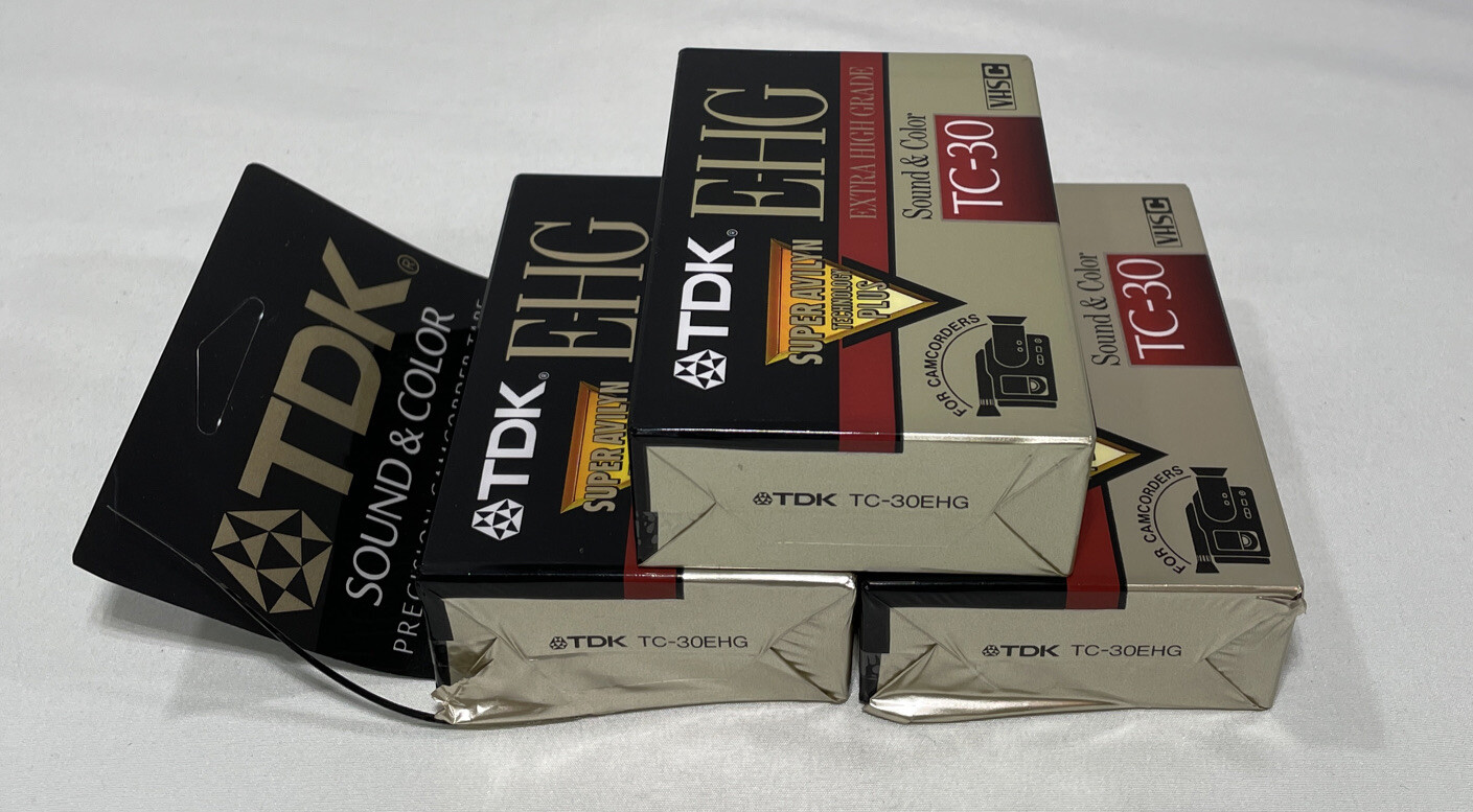 TDK E-HG TC-30 Video Camcorder Cassette Tapes Super Avilyn 30 Min. Sealed Lot 3