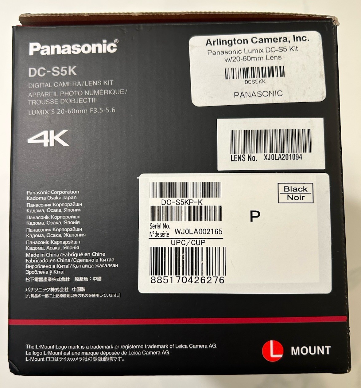 Panasonic LUMIX S5 24.2MP Mirrorless Camera (LUMIX S 20-60mm F3.5-5.6) Kit /READ