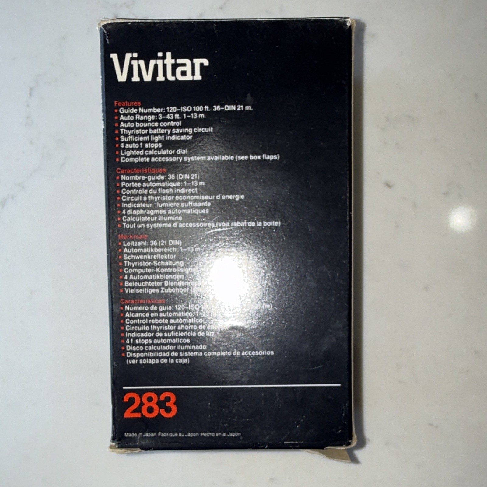 Vivitar 283 Shoe Mount Hot Shoe Flash Auto Exposure Xenon GN36 w/ Box