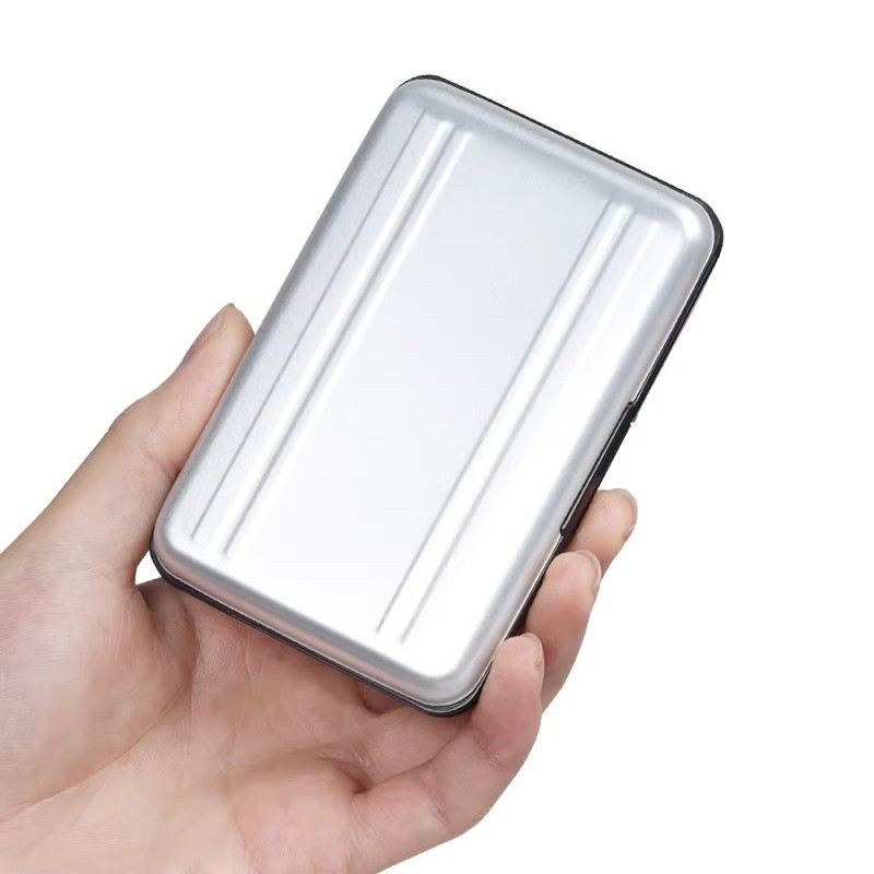 Silver SDXC Storage Aluminum Case Micro SD Cards Holder Case Memory Card Box 2x