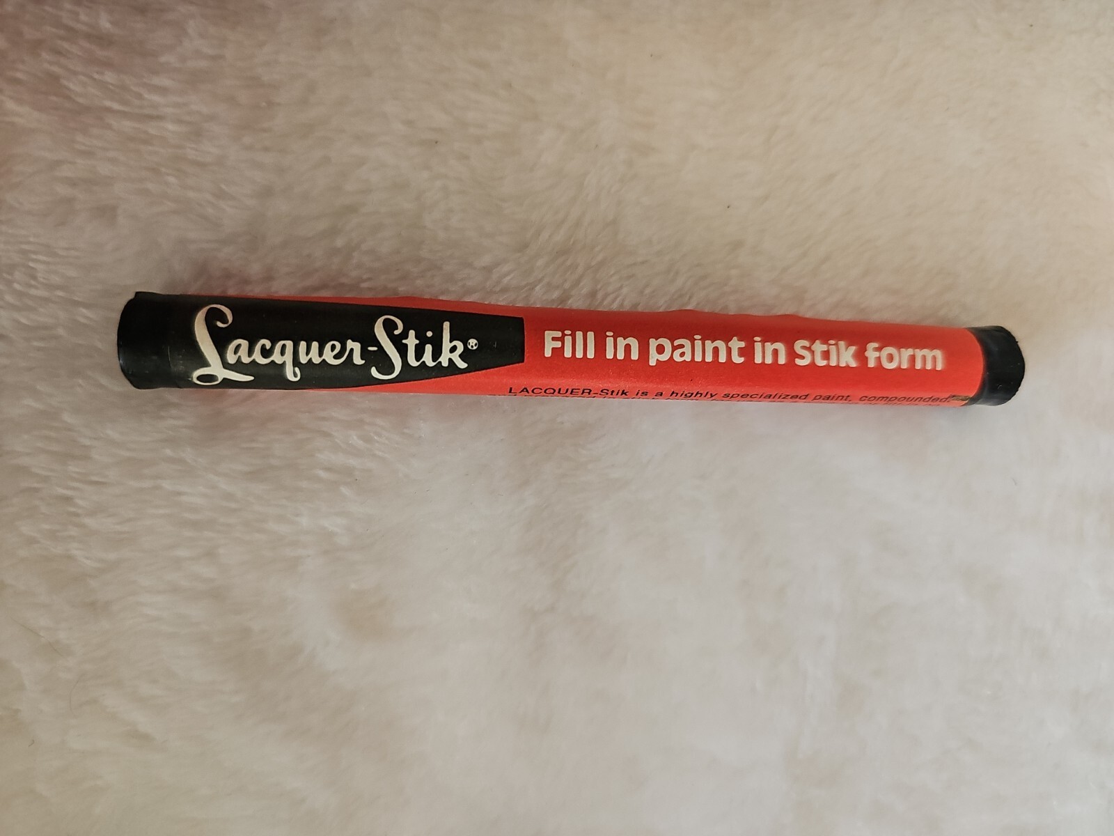 1ea – NOS Lacquer-Stik Paintstick, Black. “The Wipe-On Paintstick”