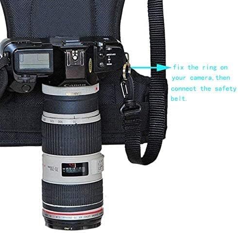 Multi Camera Carrying Photographer Vest With Secure Locking System Black