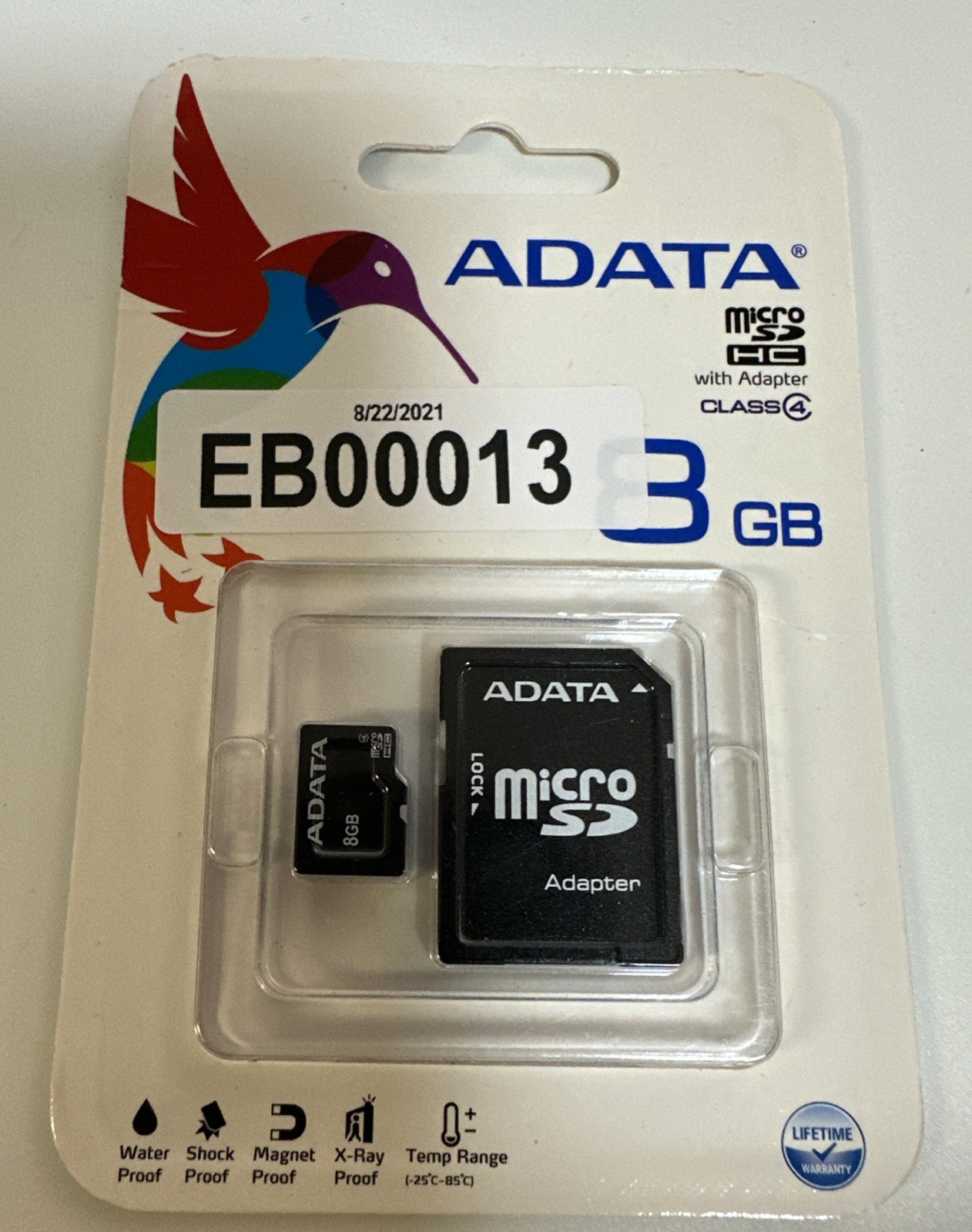 ADATA Micro SD HC Card 8GB Memory card with adapter