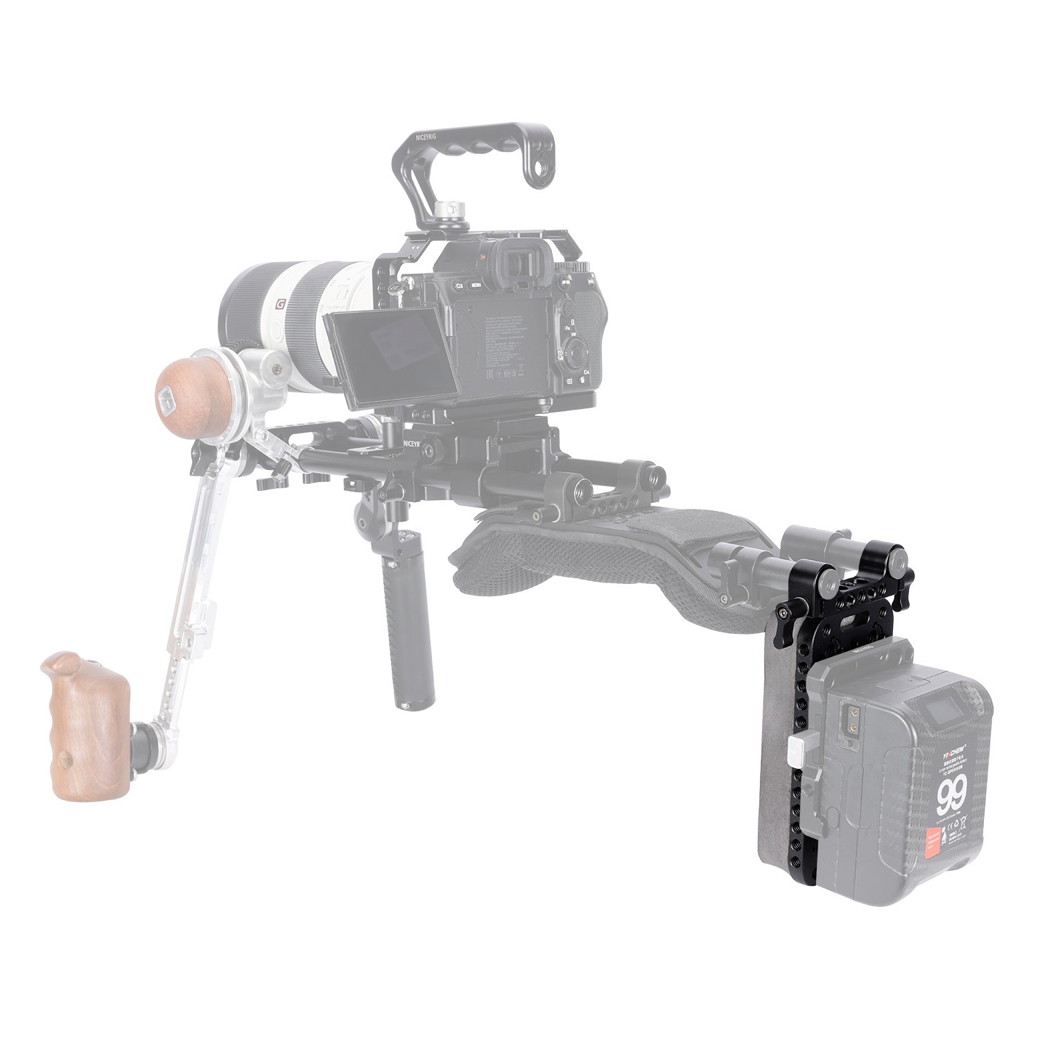 Niceyrig Camera Foam-padded Chest Support Mount Plate with Rod Clamp