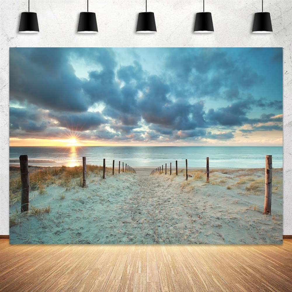 Summer Beach Backdrop, Hawaii Sun Blue Sky Ocean Photo Backdrop, Wedding Part…