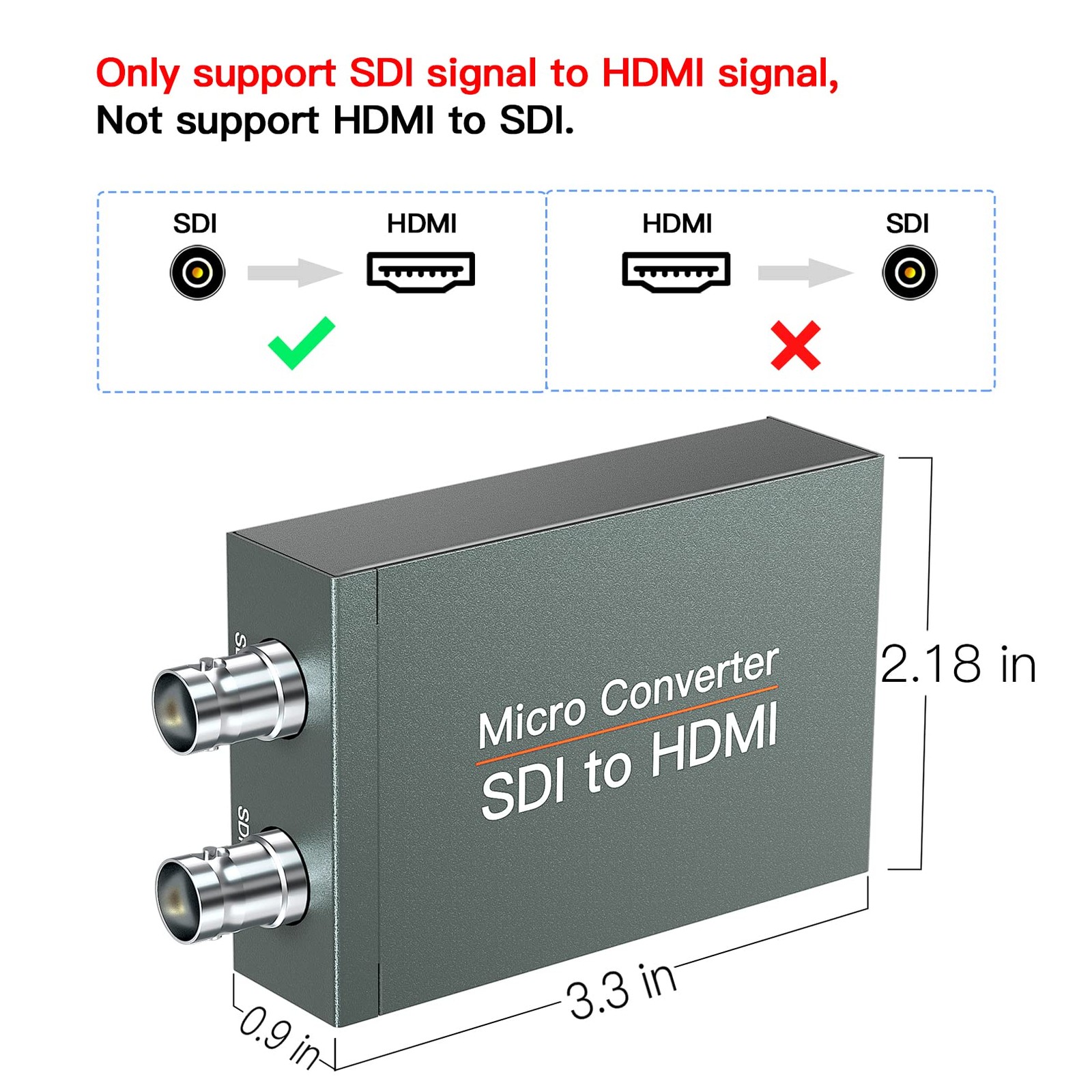 Shuiting Sdi To Hdmi Converter Sdi Loop Out 1080P Hd-Sdi / 3G-Sdi/Sd-Sdi To