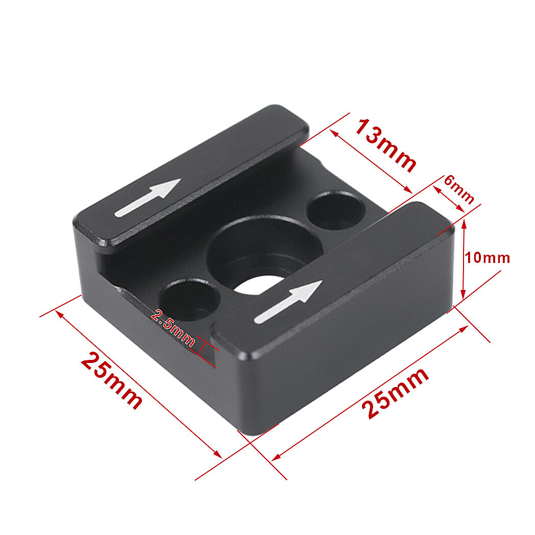 Hot Cold Shoe Mount Adapter Base with 1/4″-20 Screw fr Camera Cage& Flash light