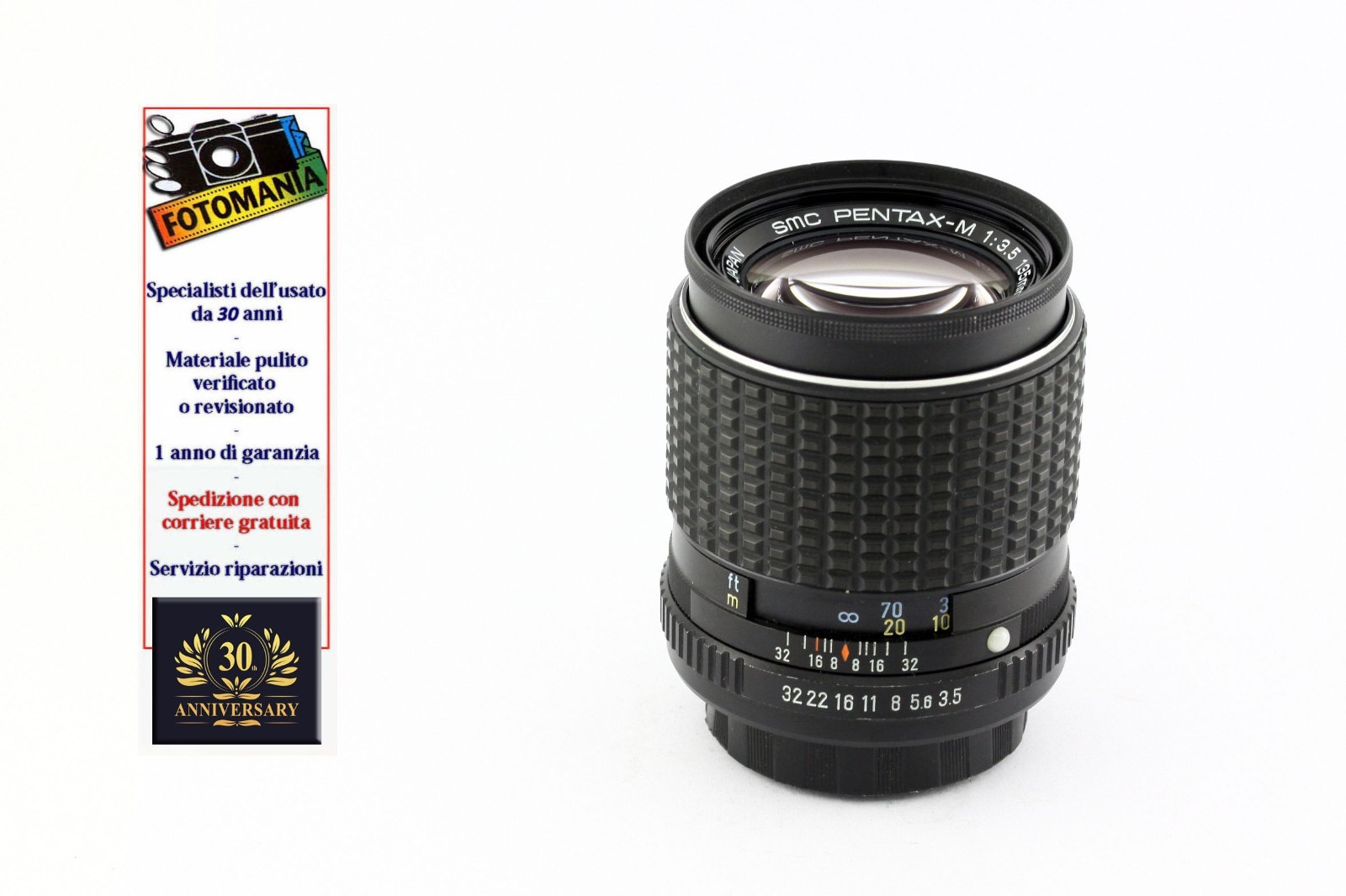 Pentax M 135 F3.5 Pentax K Mount With One Year Warranty