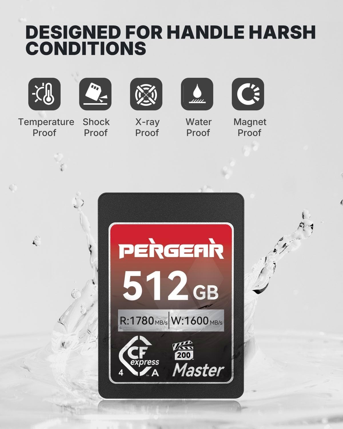 2-Pack Pergear 512GB CFexpress 4.0 Type A Memory Card for Sony ILME-FX3 ILME-FX6