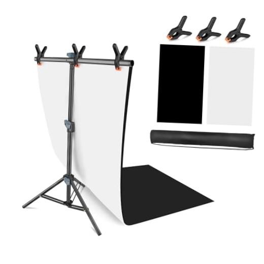 Product Photography Photo Backdrops Stand Kit, Photo 2.2 x 2.5 Ft White & Black