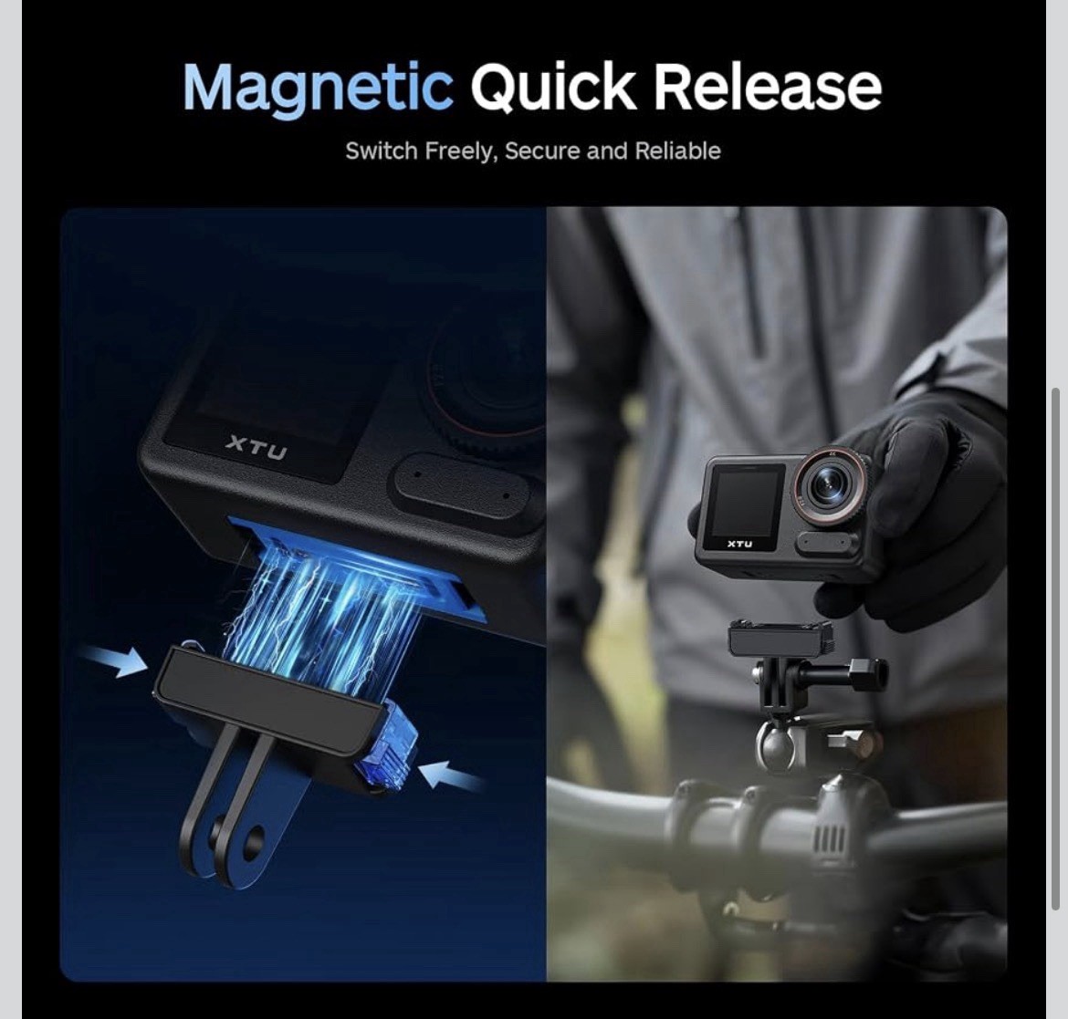 XTU S7 Pro Action Camera, 1/2” Sensor ,4K Cinematic Video, Vlog Camera