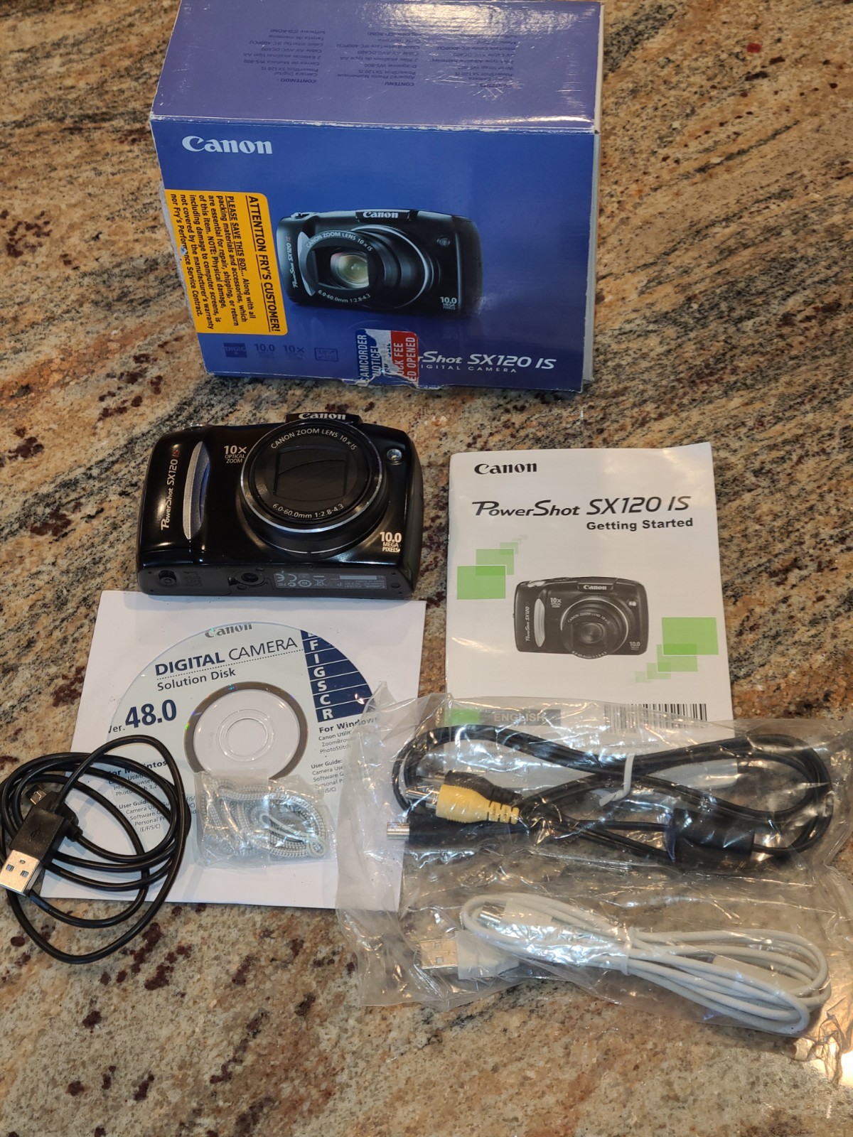 CANON PowerShot SX120 IS Digital Camera 10MP 10x Zoom + 2 GB SD – TESTED WORKS