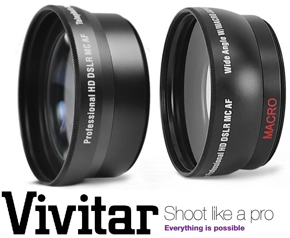 2-Pcs Lens Hi Definition Telephoto & Wide Angle Lens Set For Nikon D3400 D5600