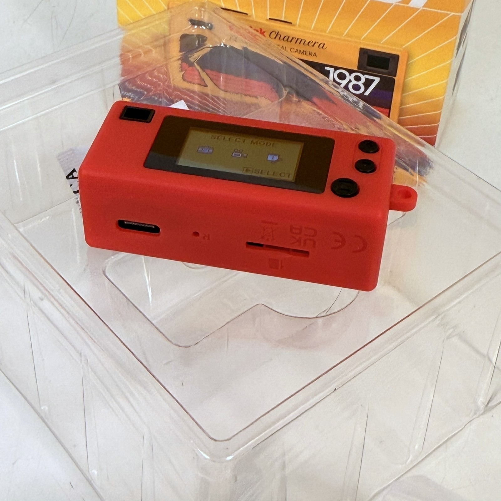 Kodak Charmera 1987 Model Keychain Digital Camera Type 02 Red CIB w 32GB Card