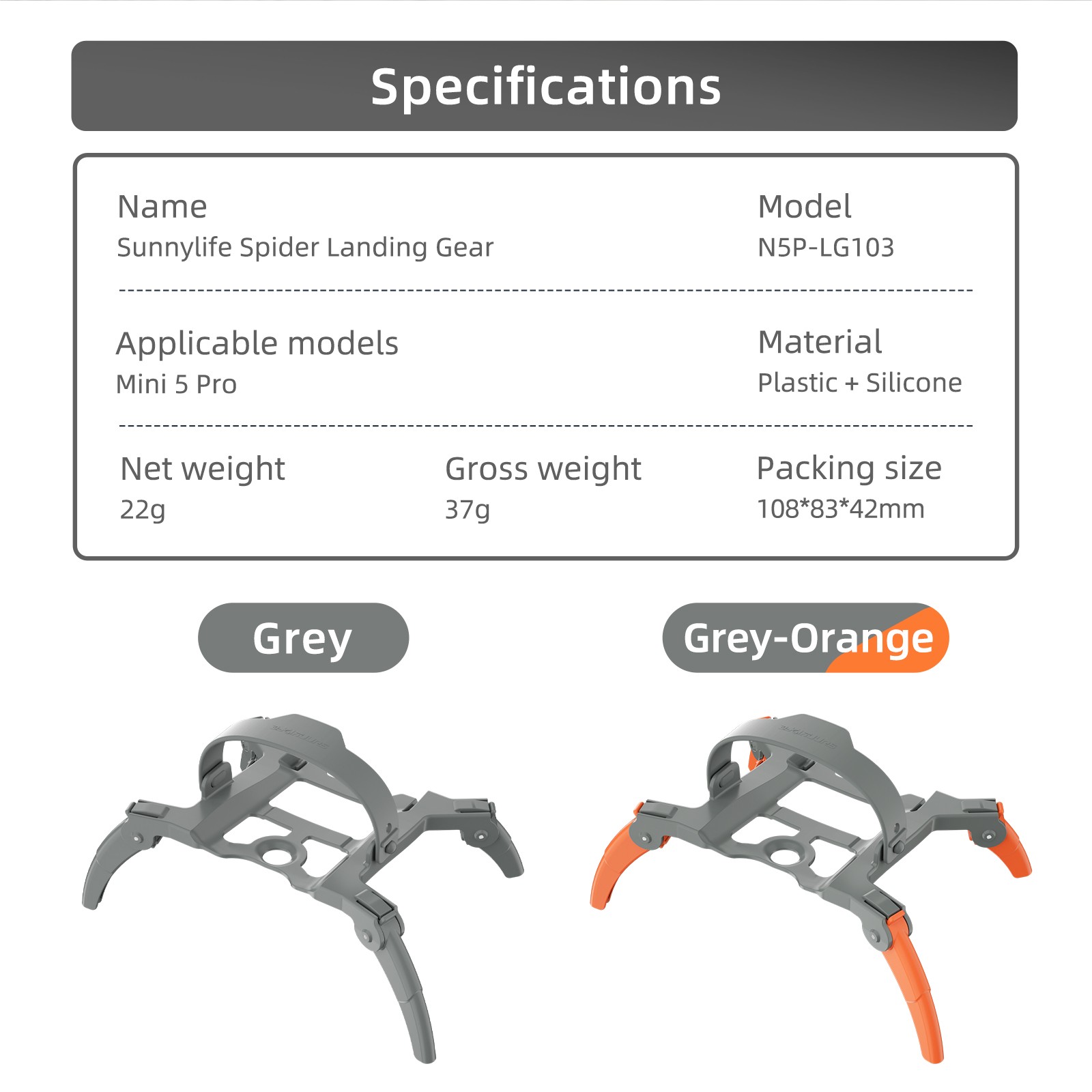 For DJI Mini 5 Pro Drone Heighten Landing Gear Folding Tripod Guard Accessories