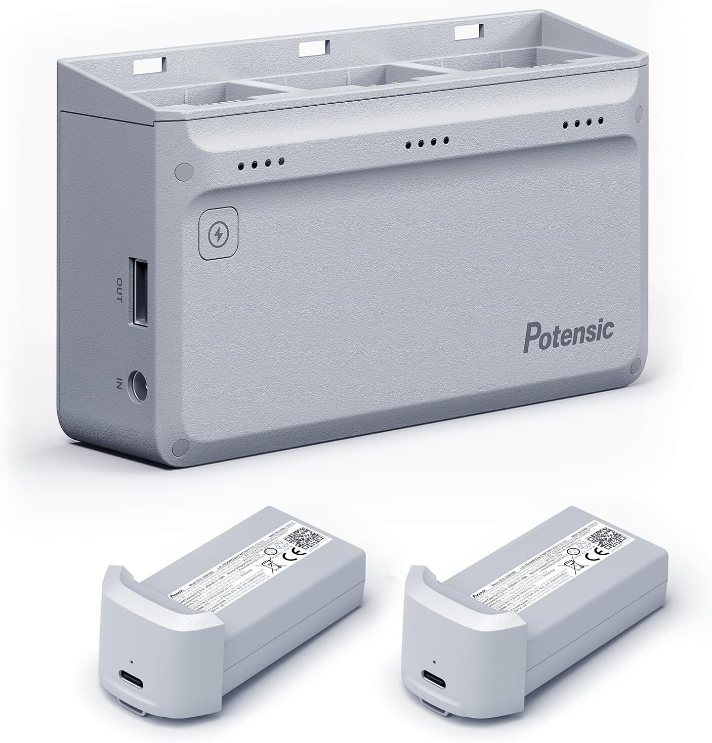 Potensic Atom Parallel Charging Hub with 2 Batteries Super Quick Charge Adapter