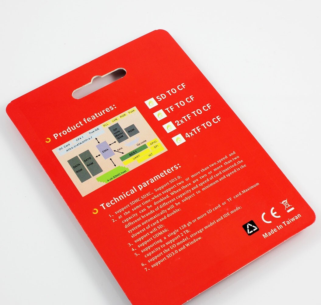 Micro SD SDHC to Compact Flash CF 1 Type I Card Adapter Converter 16GB 32GB 64GB