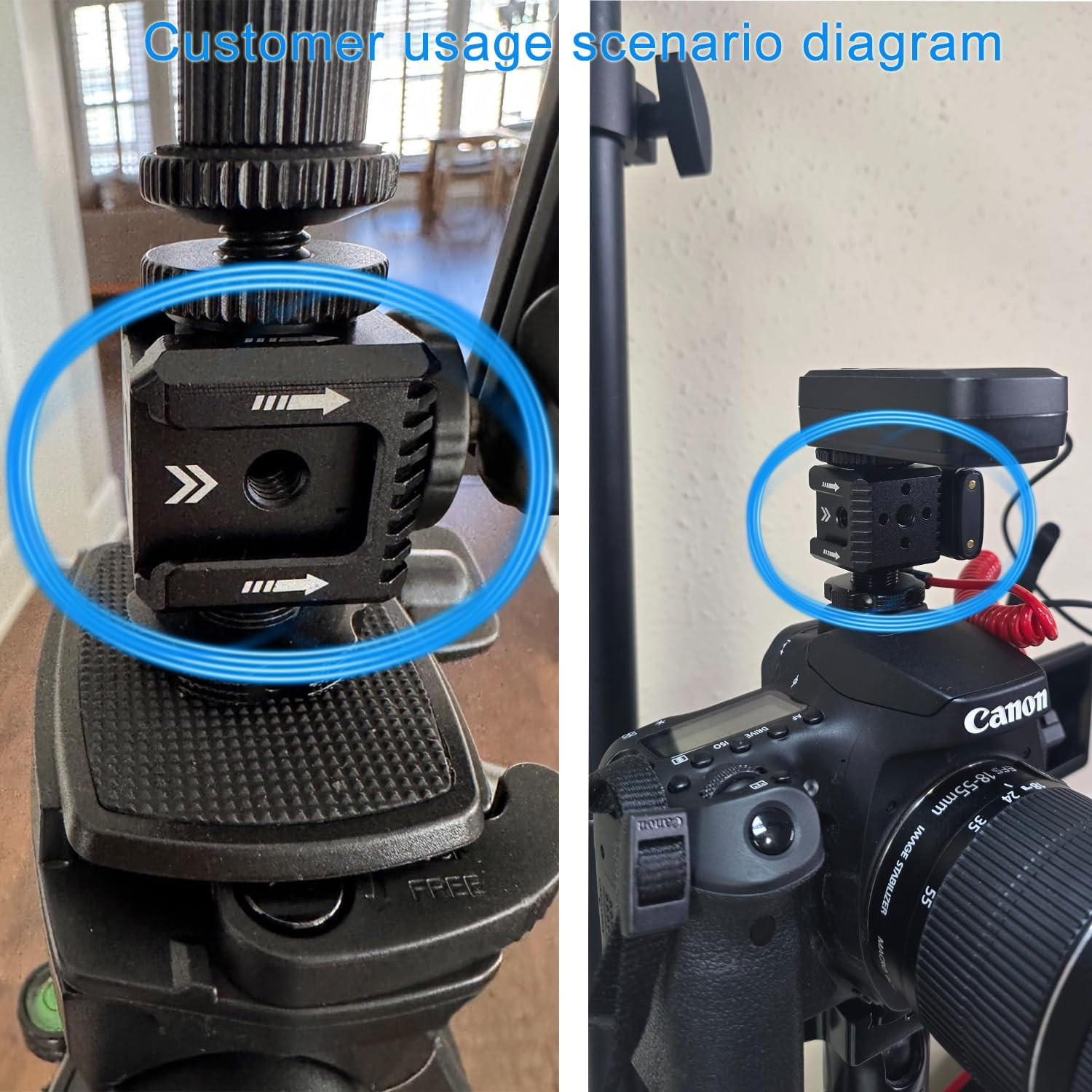 3 Port Cold Shoe Mount with 1/4″-20 Thread for Camera Cage Flash LED Monitor Mic