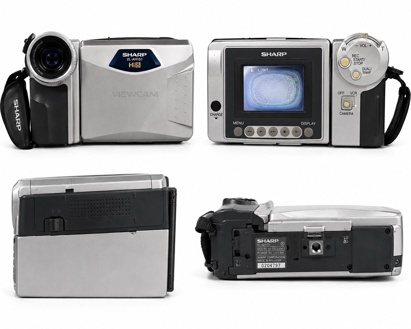 Sharp VL-AH151 ViewCam Hi8 Camcorder 400x Zoom Battery Included – No Charger