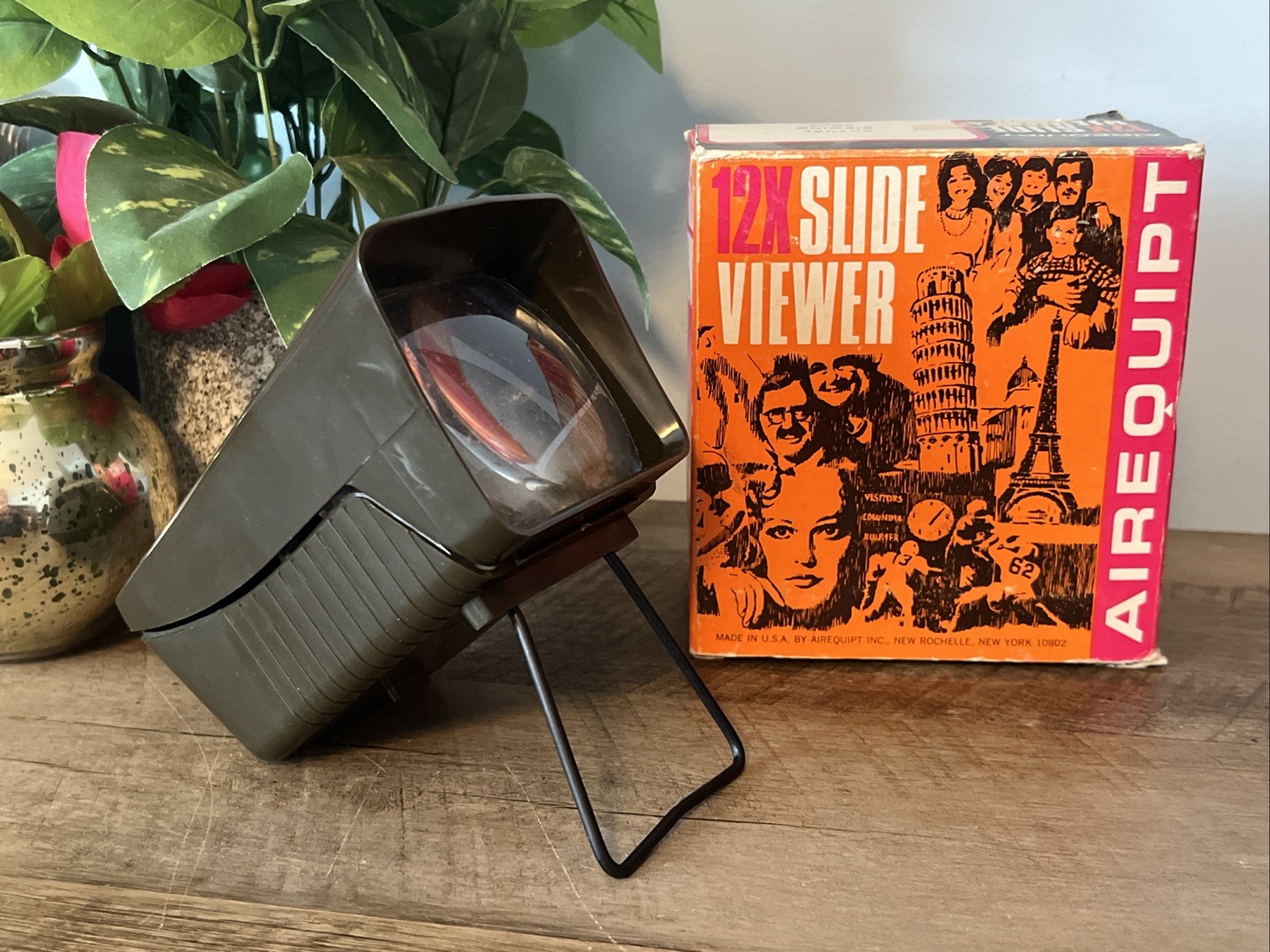 1950s Airequipt 12X Slide Viewer – Original Box – Made In USA – New Rochelle NY
