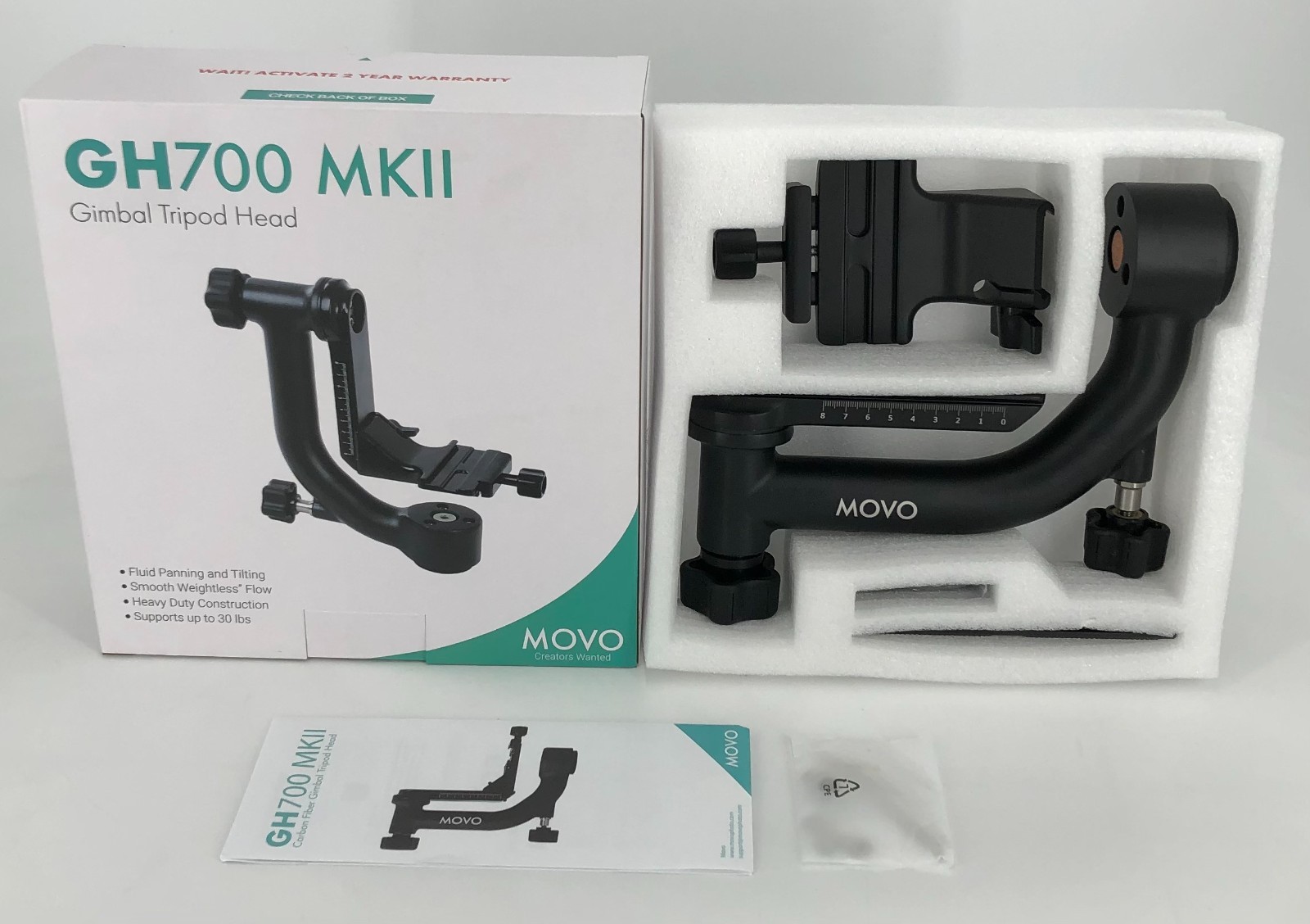 GH700 MKII Professional Gimbal DSLR Tripod Head with Long and Short Arca-Swiss