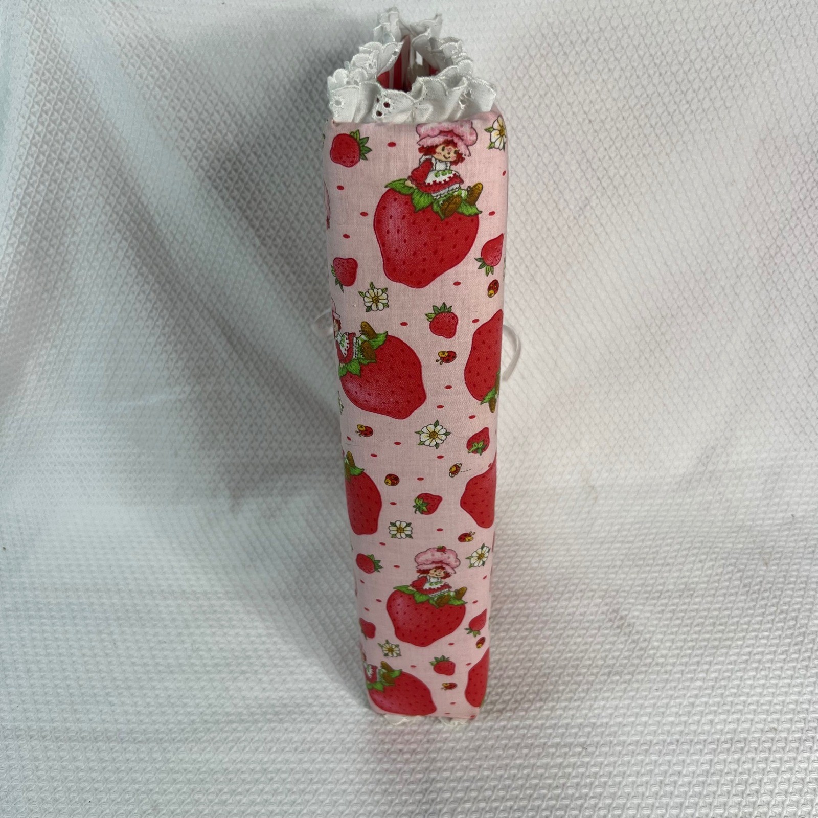 Handmade Strawberry Shortcake Fabric Photo Album 3-Ring Binder Eyelet Lace Pink