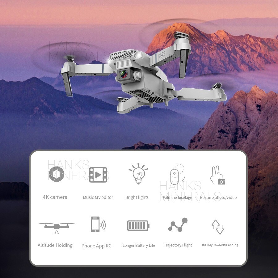 Drone 2023 4K HD Dual Camera WiFi FPV RC Foldable Quadcopter + 4 Batteries
