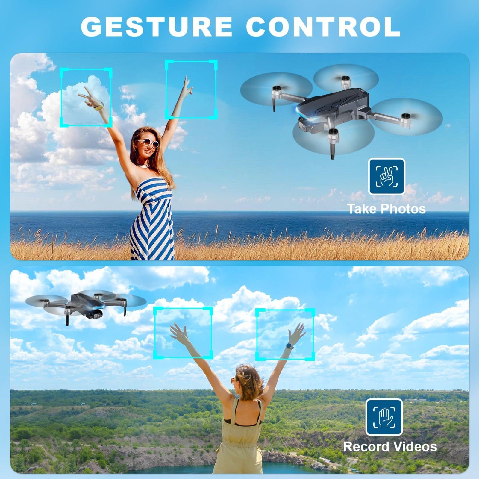 2K HD GPS Drone with Camera, Foldable FPV, Auto Return, Follow Me, 5G Transmissi