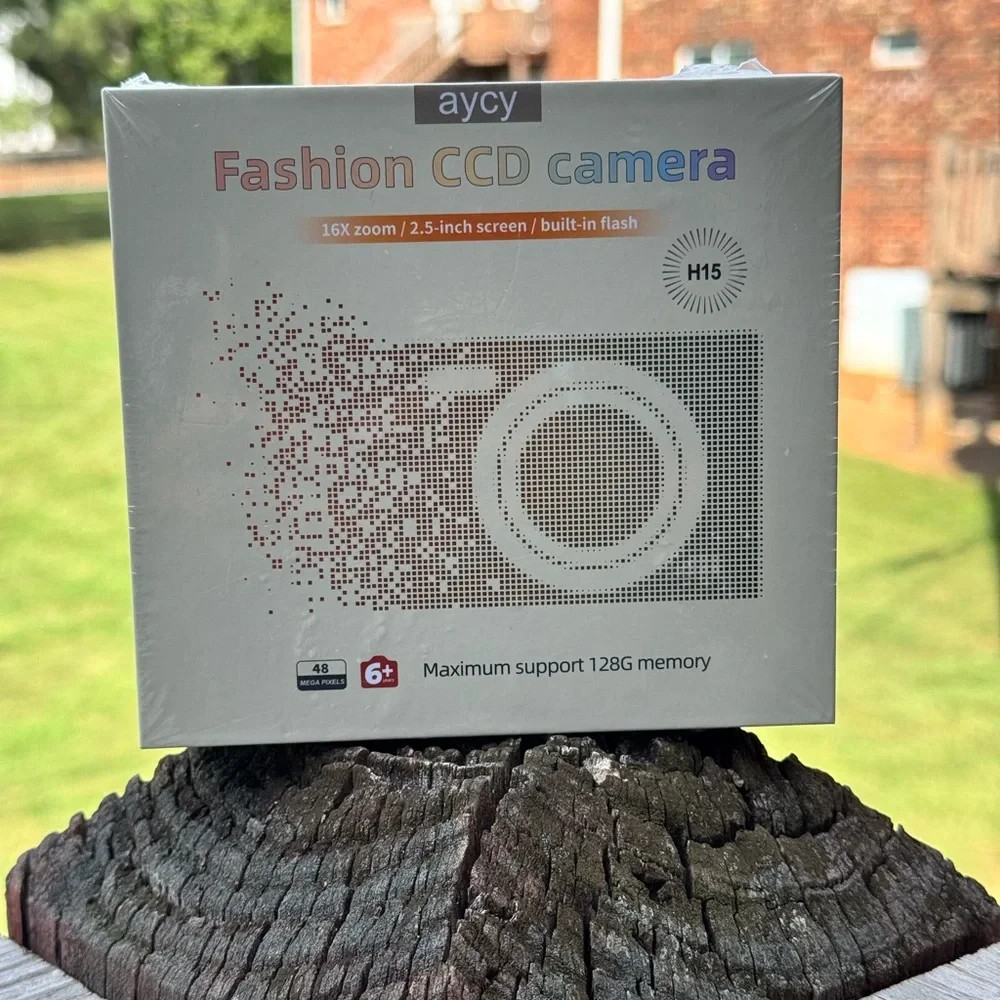 aycy Fashion CCD H15 4K 45MP Digital Camera 16x Zoom Built-in Flash White 2.5″