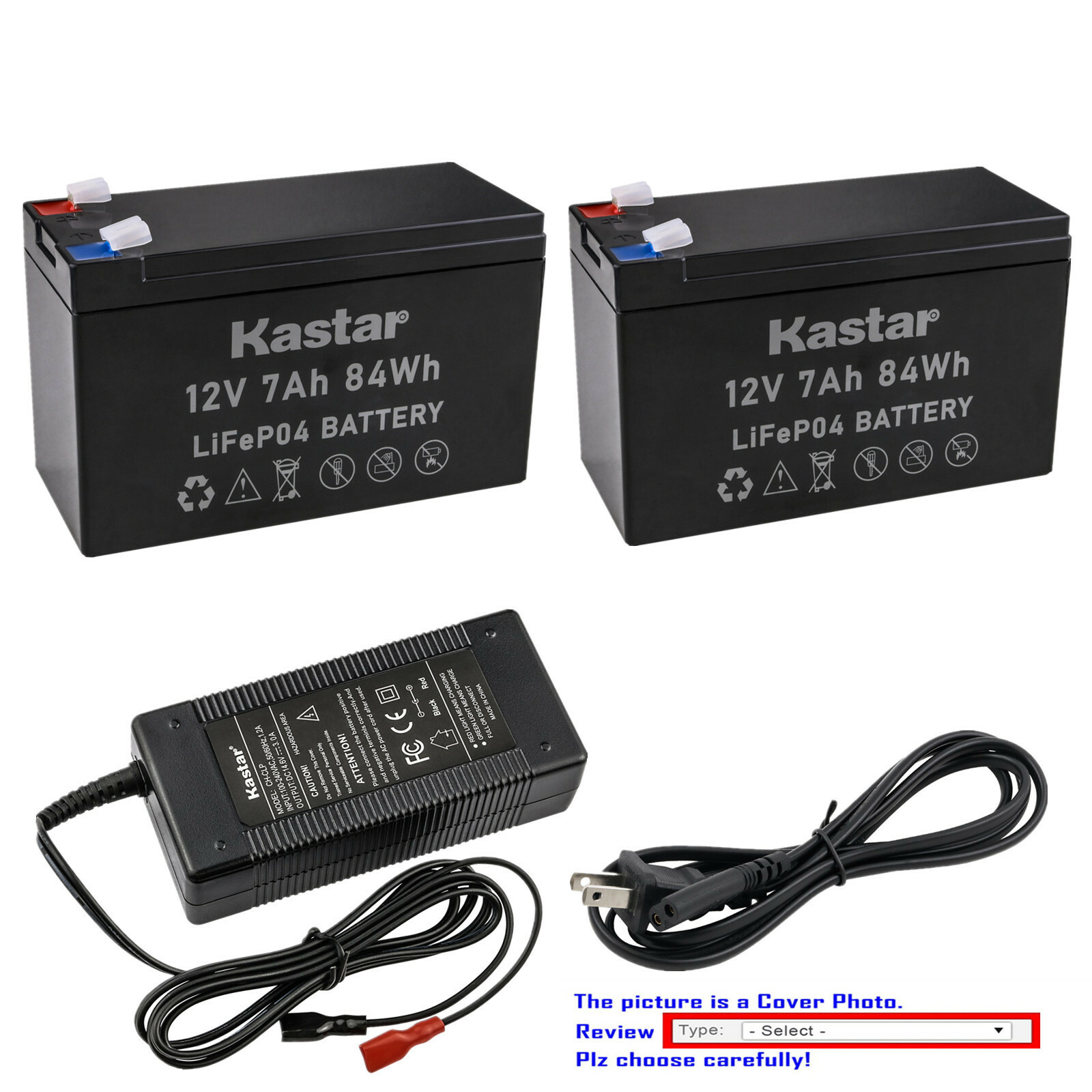 Kastar 12V 7Ah LiFePO4 Battery Charger for Military equipment, Mining light