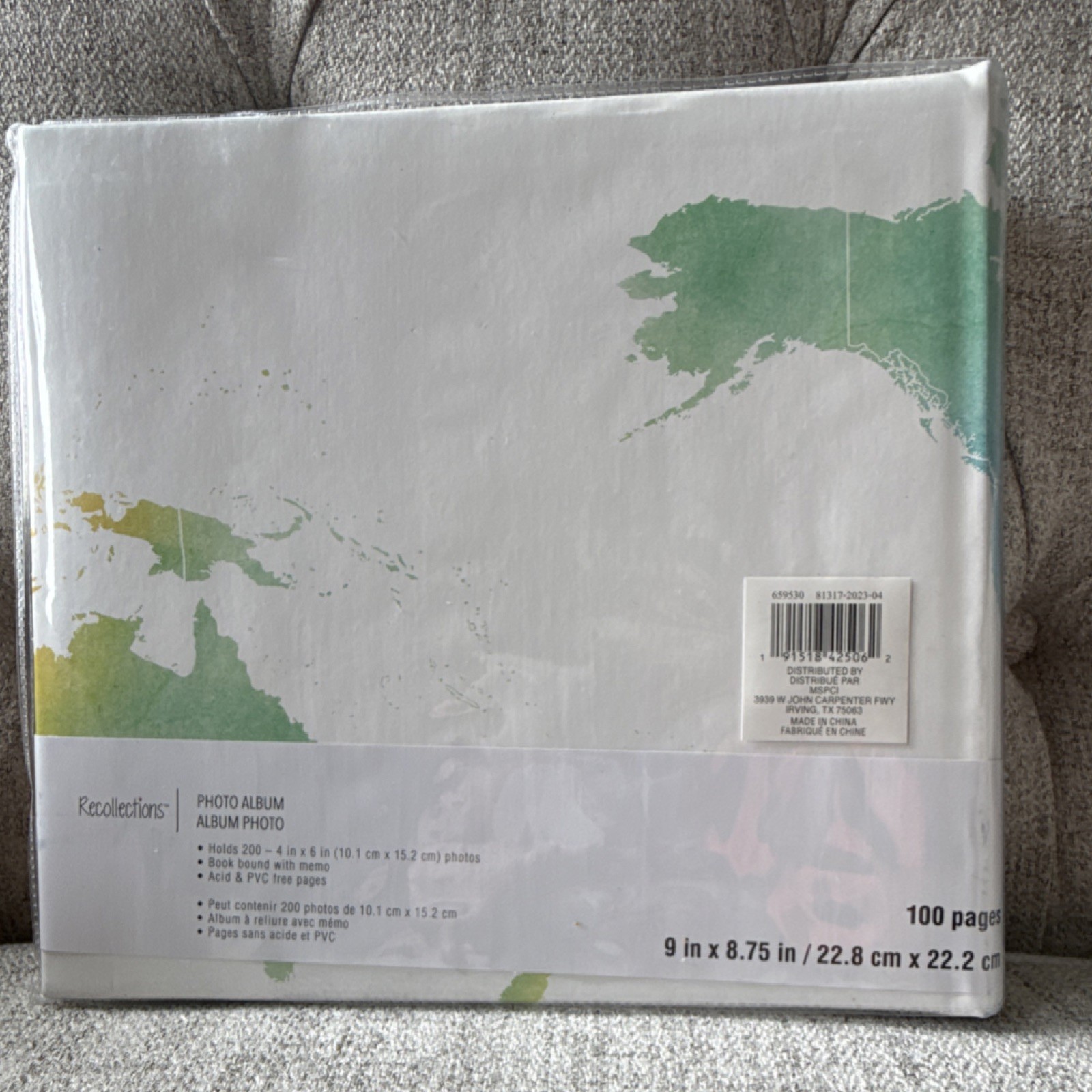 Recollections World Map Travel Slip-In Photo Album 100 Pages Fits 4×6 Photos