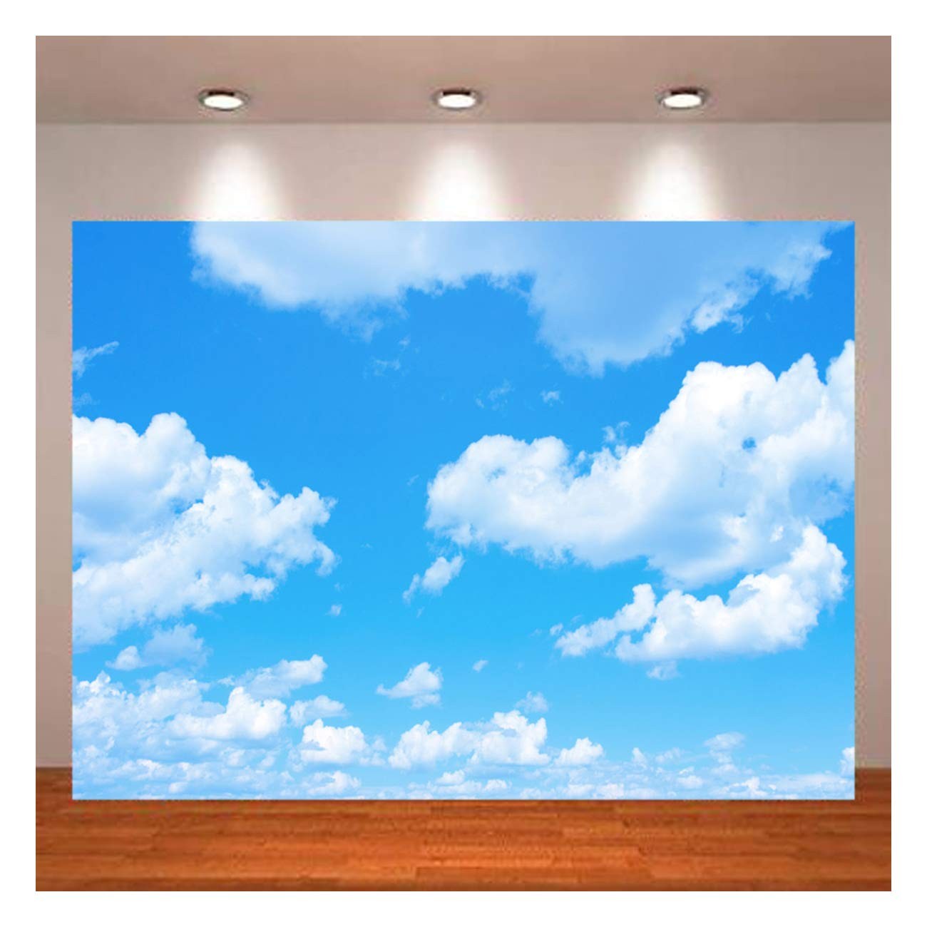 Blue Sky White Clouds Backdrop 7x5FT â€“ Kids Birthday Baby Shower Photo Prop