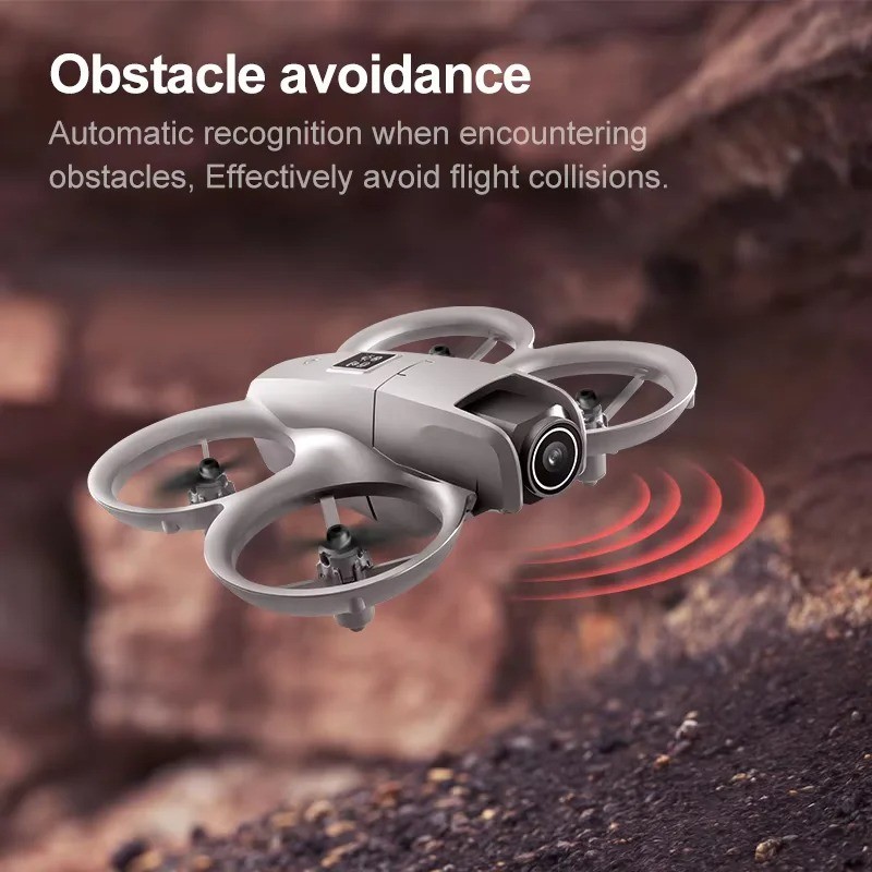 2026 Mini Foldable Drone 4K HD Camera LED Lights Optical Flow RC Quadcopter Toy
