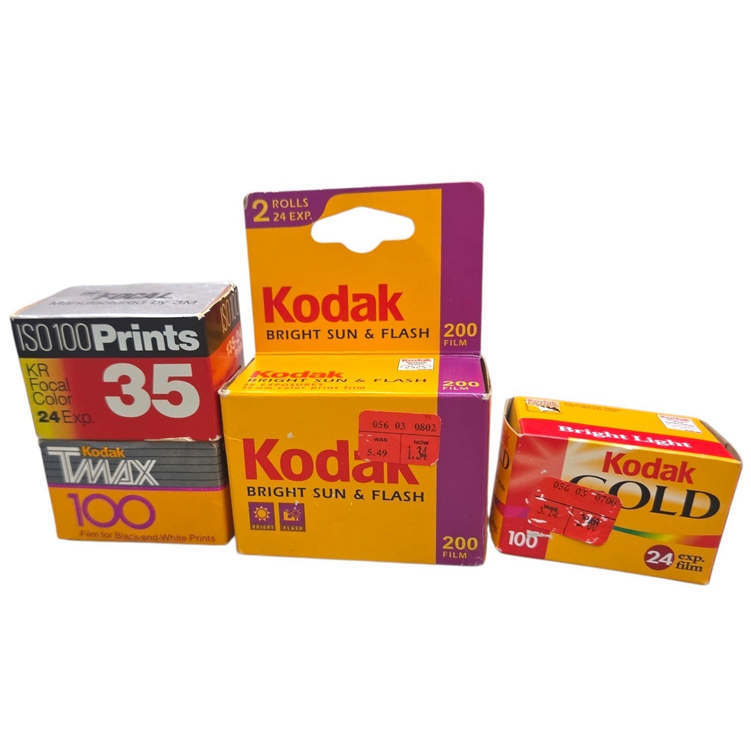 Lot of 5 Expired Kodak / Focal 35mm Film Rolls Color & Black White Sealed Unused