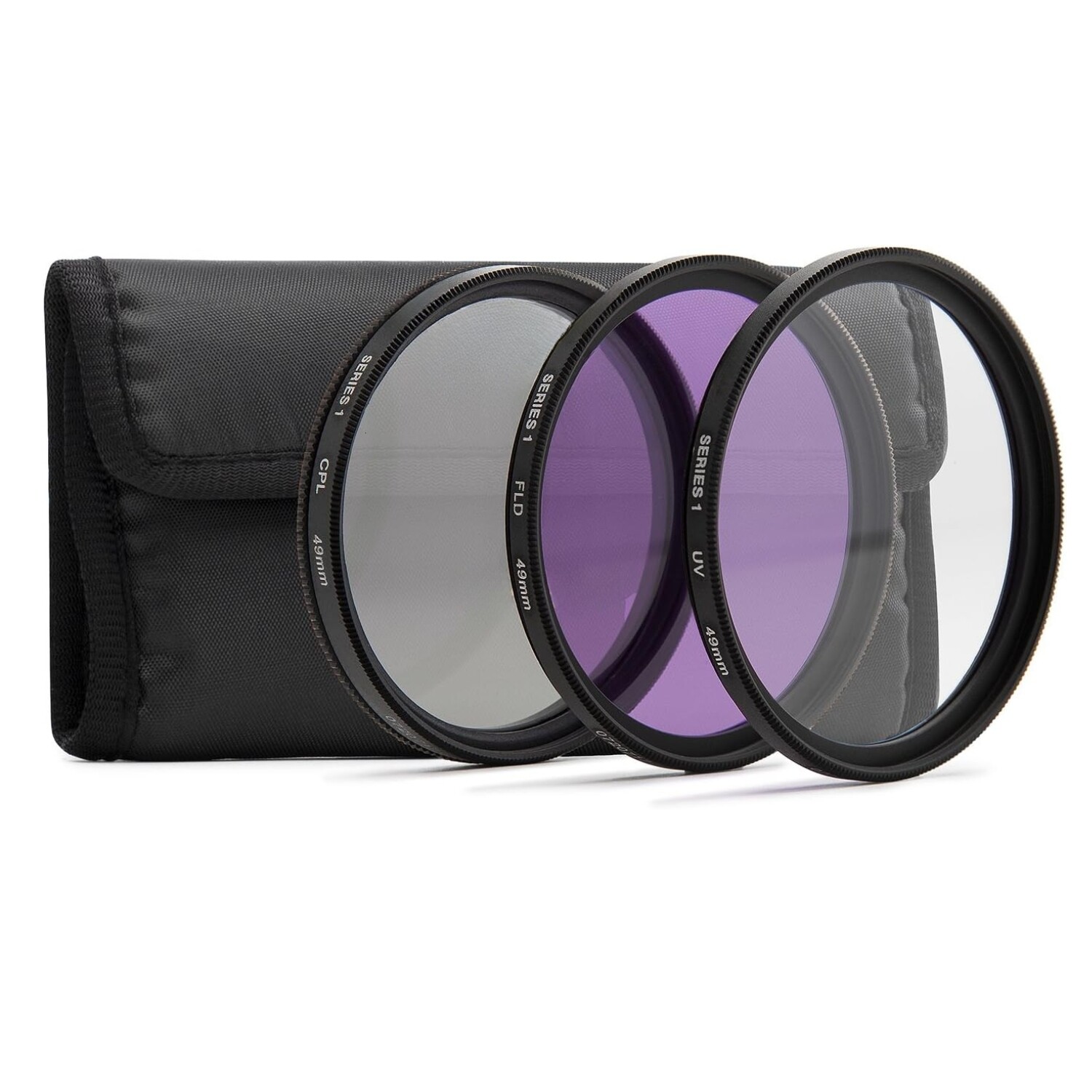 General Brand (UV, PL, FLD) Multi-Coated Glass Filter Kit, 49MM – 3PC