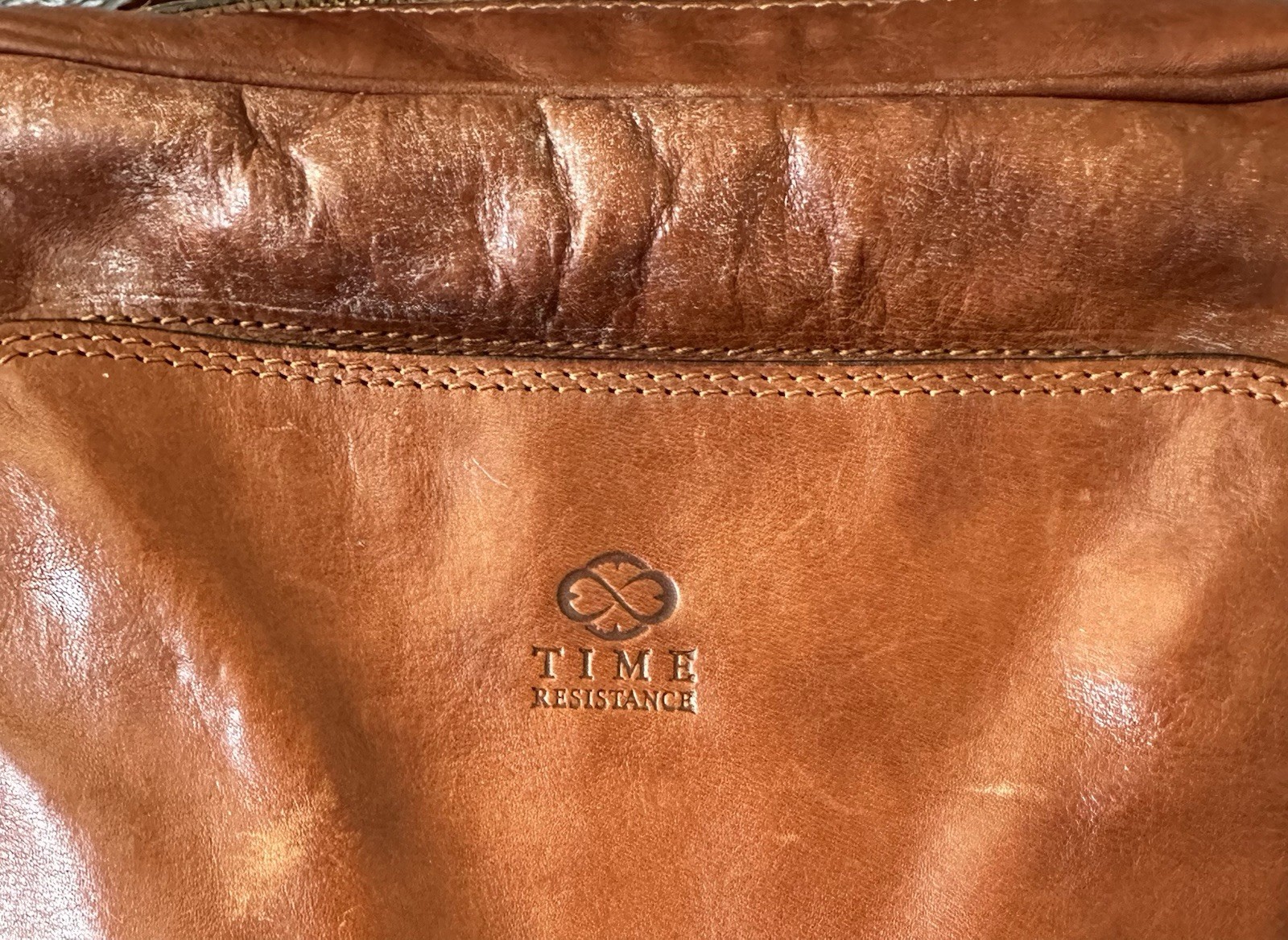 Vintage Time Resistance Unisex Leather Backpack 15×11” Brick Red, Good Condition