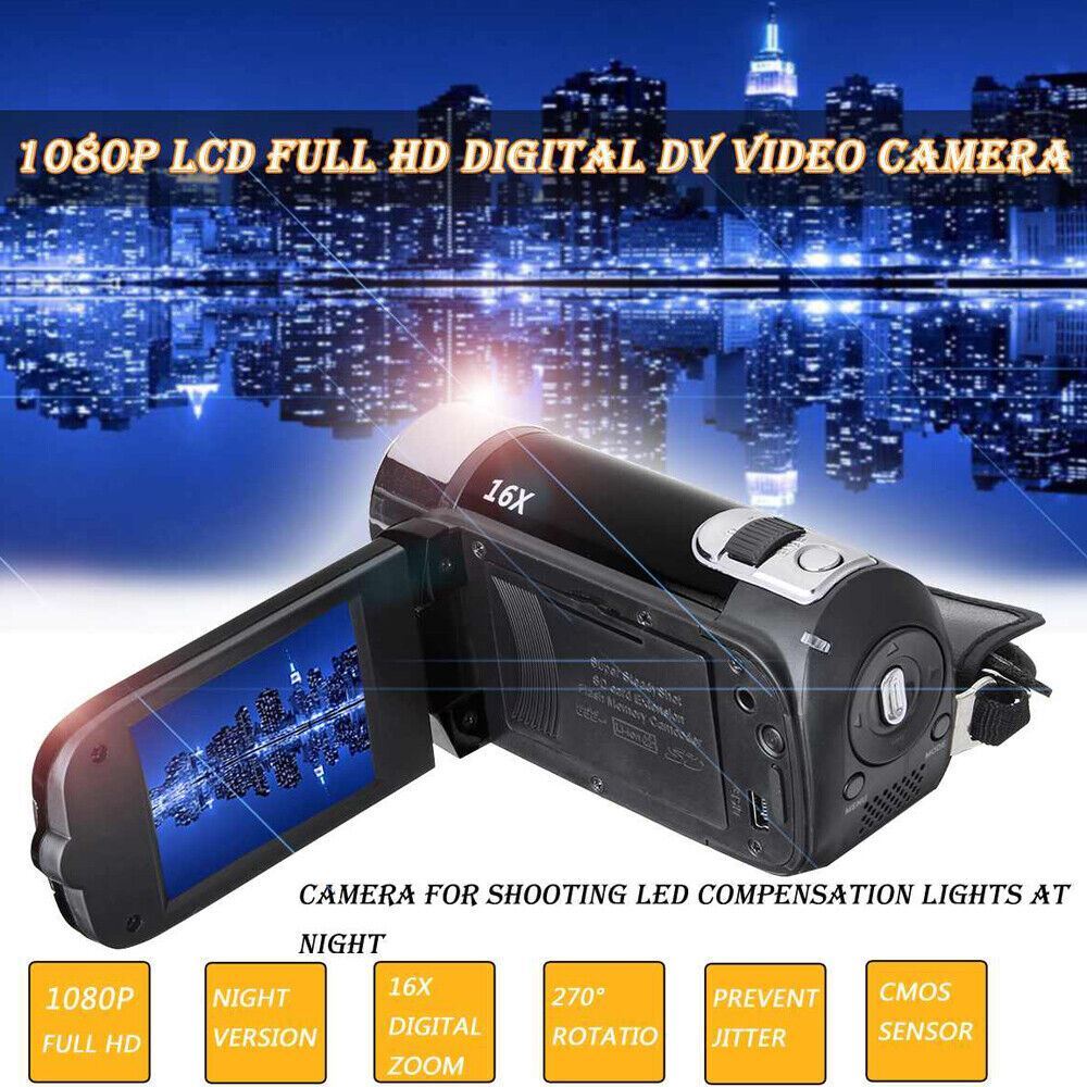 1080P HD Camcorder Digital Video Camera TFT LCD 24MP 16X Zoom DV AV Night Vision
