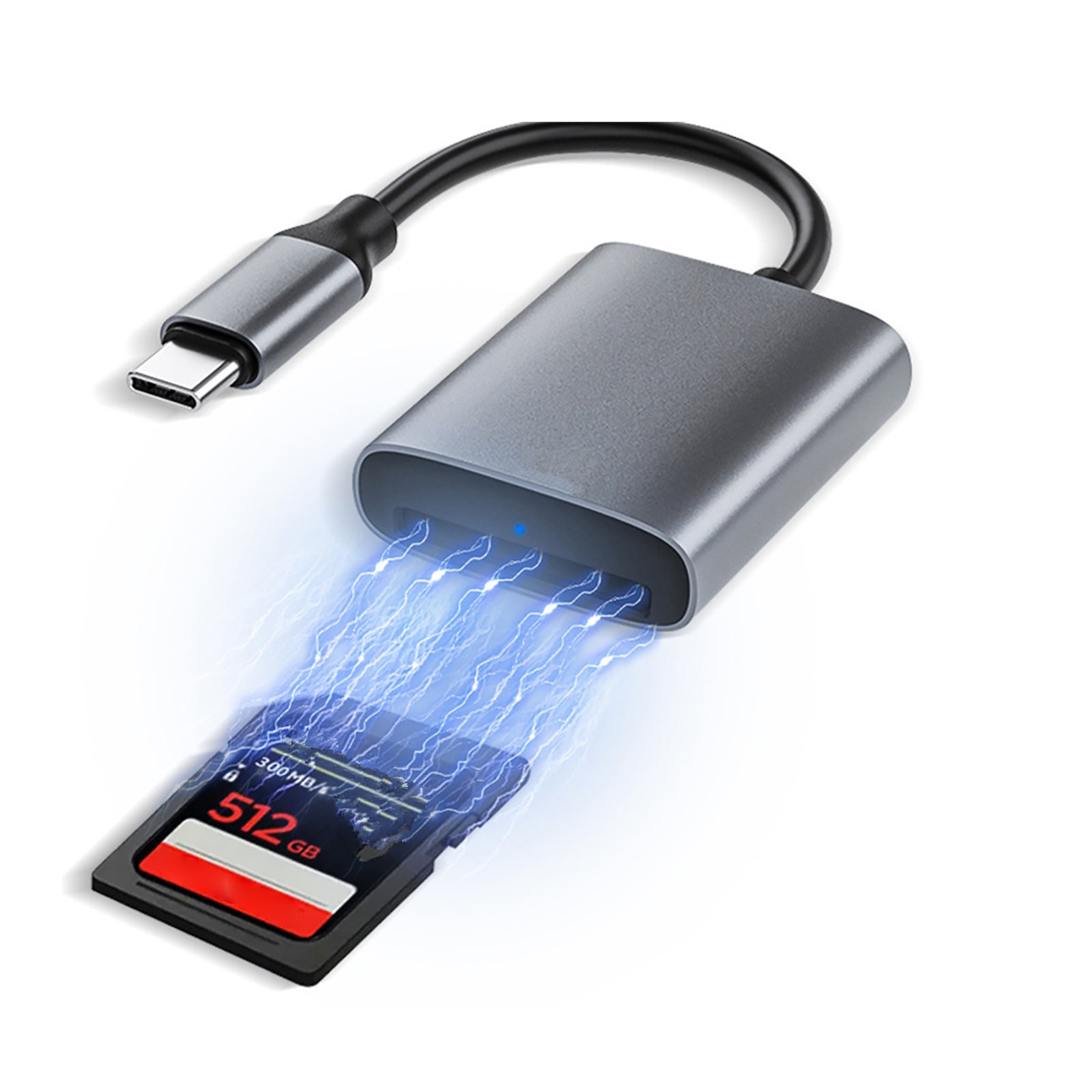 1* Type C USB 3.1 High Speed 4.0 Memory Card Reader Adpter for UHS-II SD Card