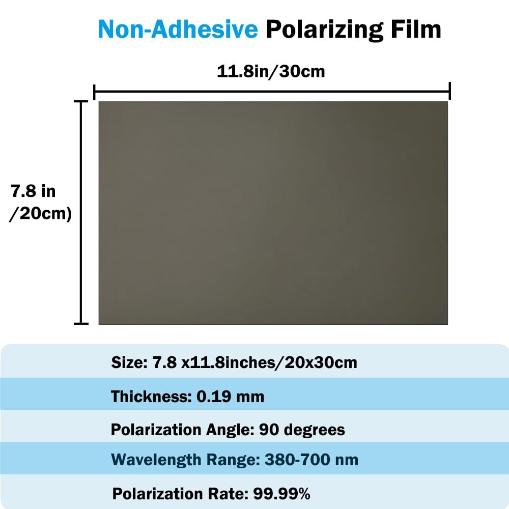 Polarized Film Sheets 3 PCS 7.8 x11.8inches/20x30cm Polarizer Linear…
