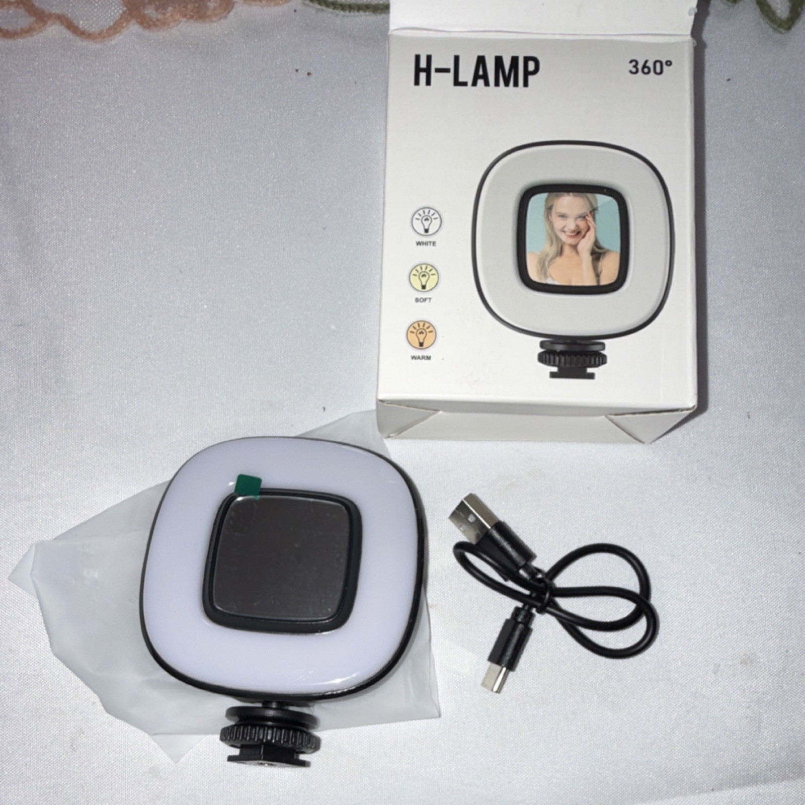 H-LAMP 360° Beauty Fill Light LED On-Camera Hot/Cold Shoe Video Light