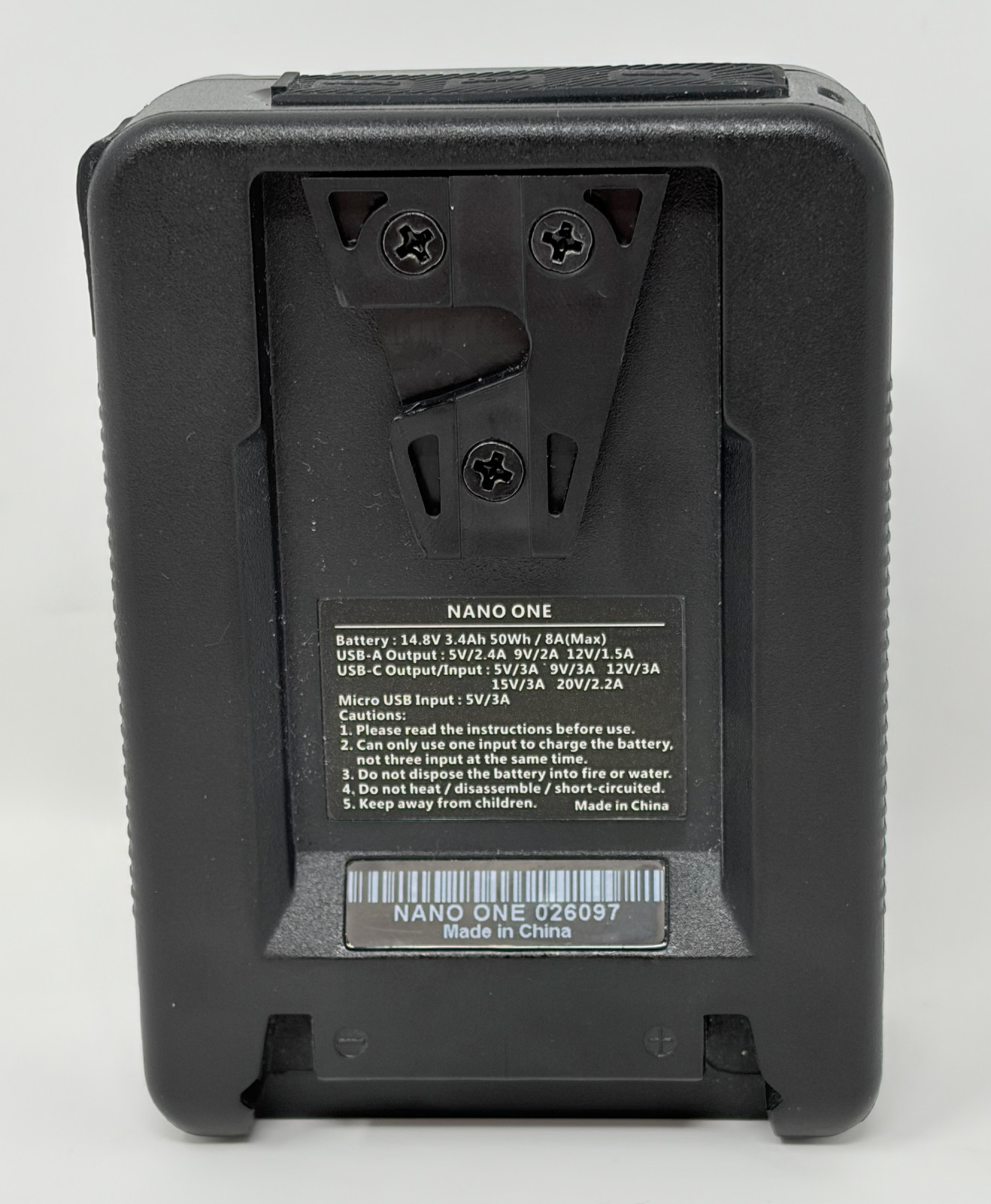 FXLION NANO ONE V-Mount V-Lock Li-ion Camera Battery 50Wh 14.8V 3.4Ah D-Tap USB