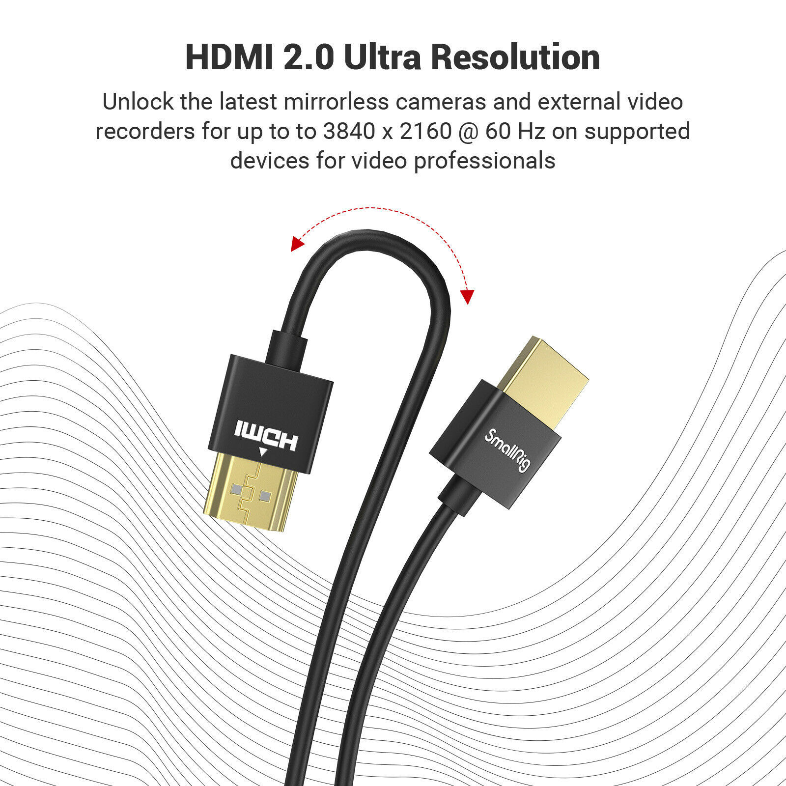 SmallRig Ultra-Slim HDMI Cable (13.8″)Supports Resolutions up to 4K UHD 60HZ