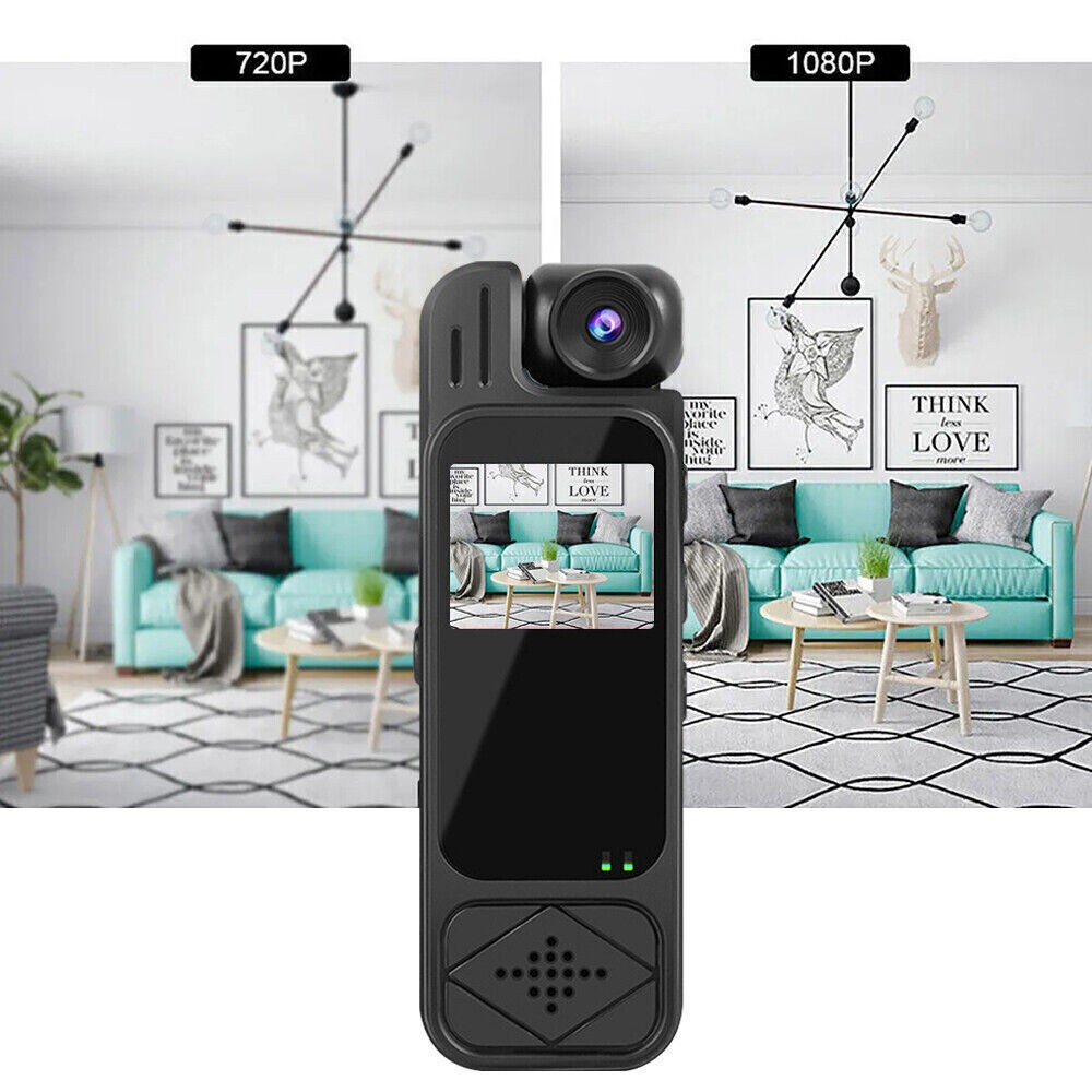 Portable 1080P HD Camcorder Mini Police Body Camera 180° Video DVR IR Night Cam