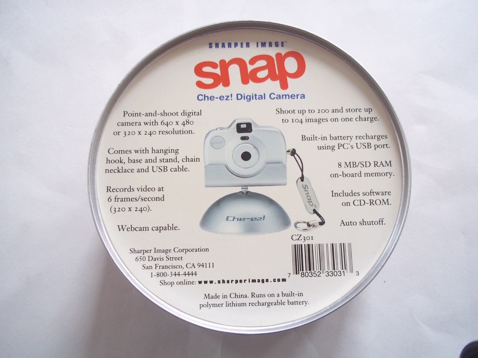 SNAP Che-ez! DIGITAL CAMERA Sharper Image 320,000 Pixels – Webcam & Video-Clip