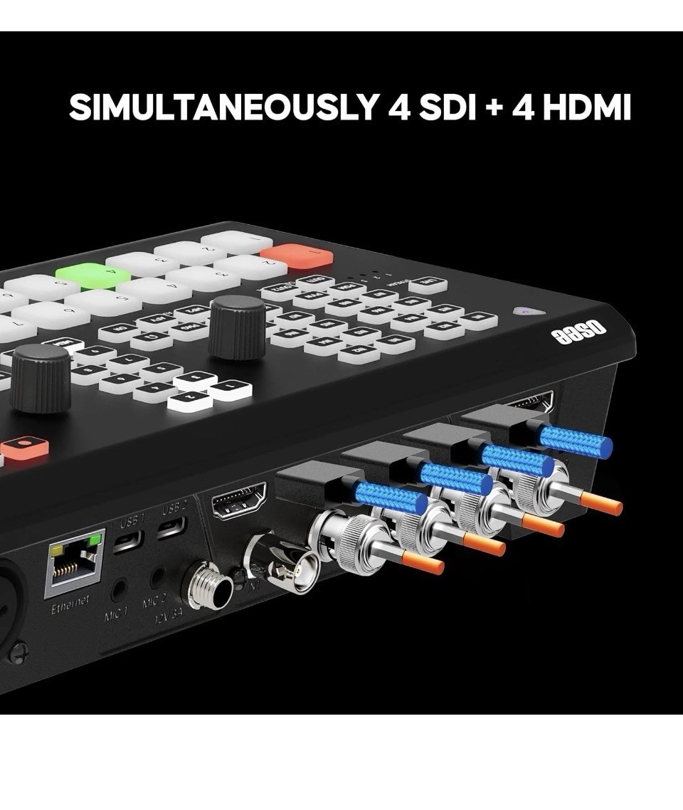OSEE GoStream Duet 8 ISO 8-CH Channels Video Switcher Panel with 4 4K-HDMI 4 SDI