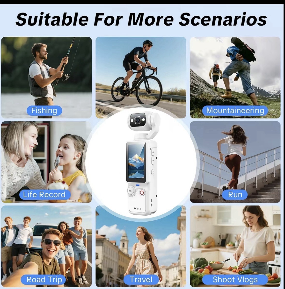 Portable 2.5K Ultra HD Video Recorder With 180• Rotating Lens, Hand Held Stable