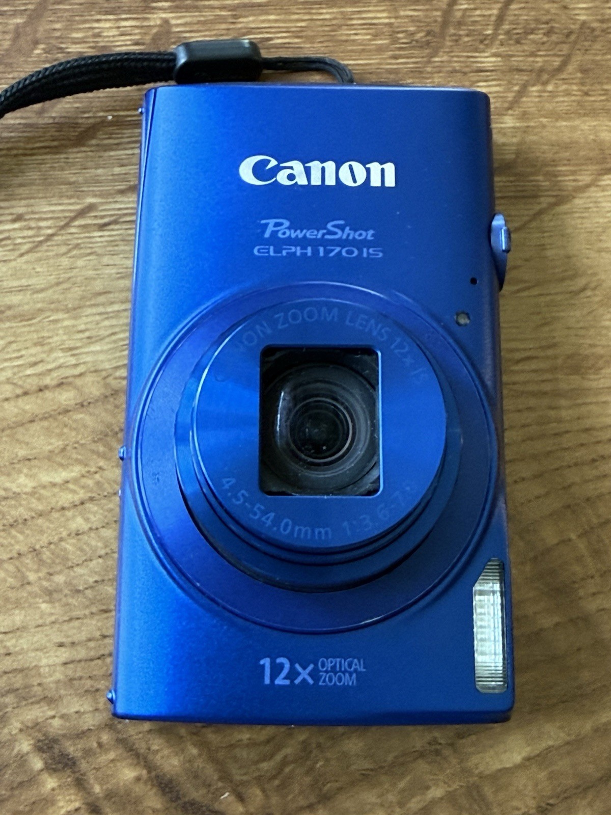 Canon PowerShot ELPH 170 IS Blue 20MP 12x Zoom Camera + Charger Tested With Box
