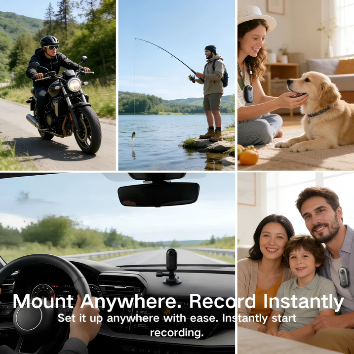 4K Action Camera Mini POV Helmet Cam Body Camera for Motorcycle Outdoor Sports
