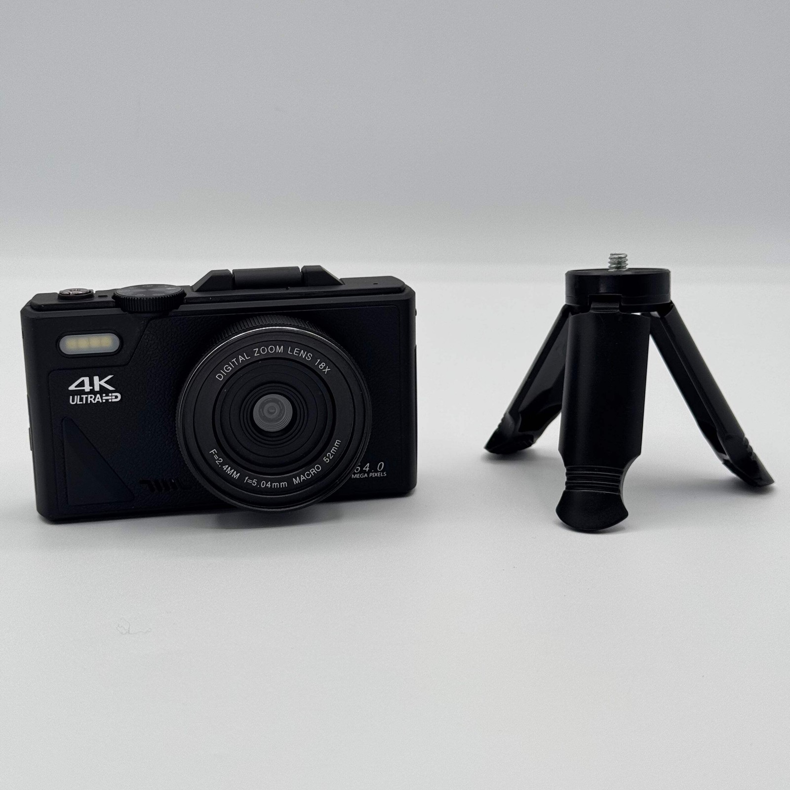 PortWorld 4K 64MP 18x Zoom Digital Camera With Flip Screen Black